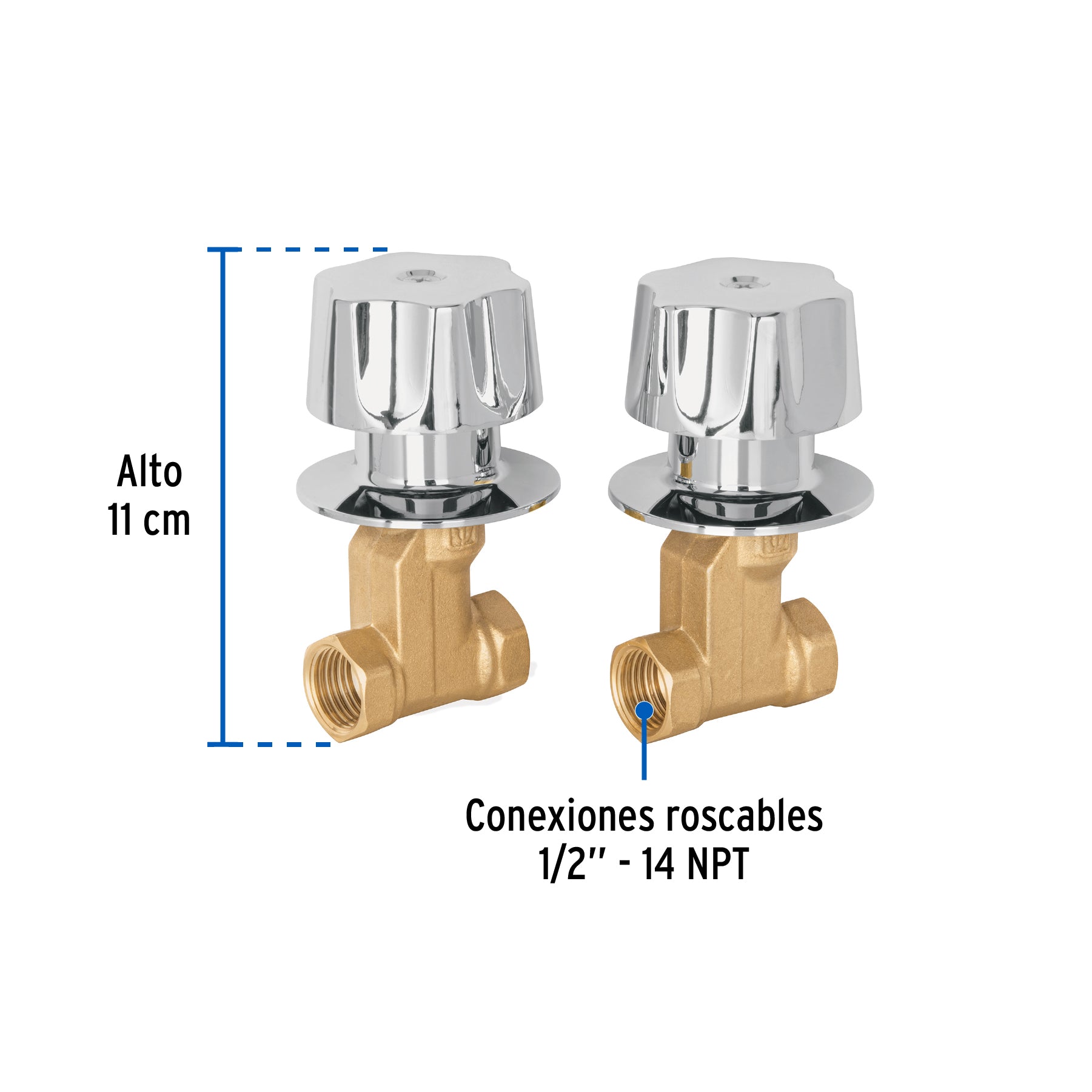 Jgo 2 llaves empotrar roscables c/manerales metálicos,Basic