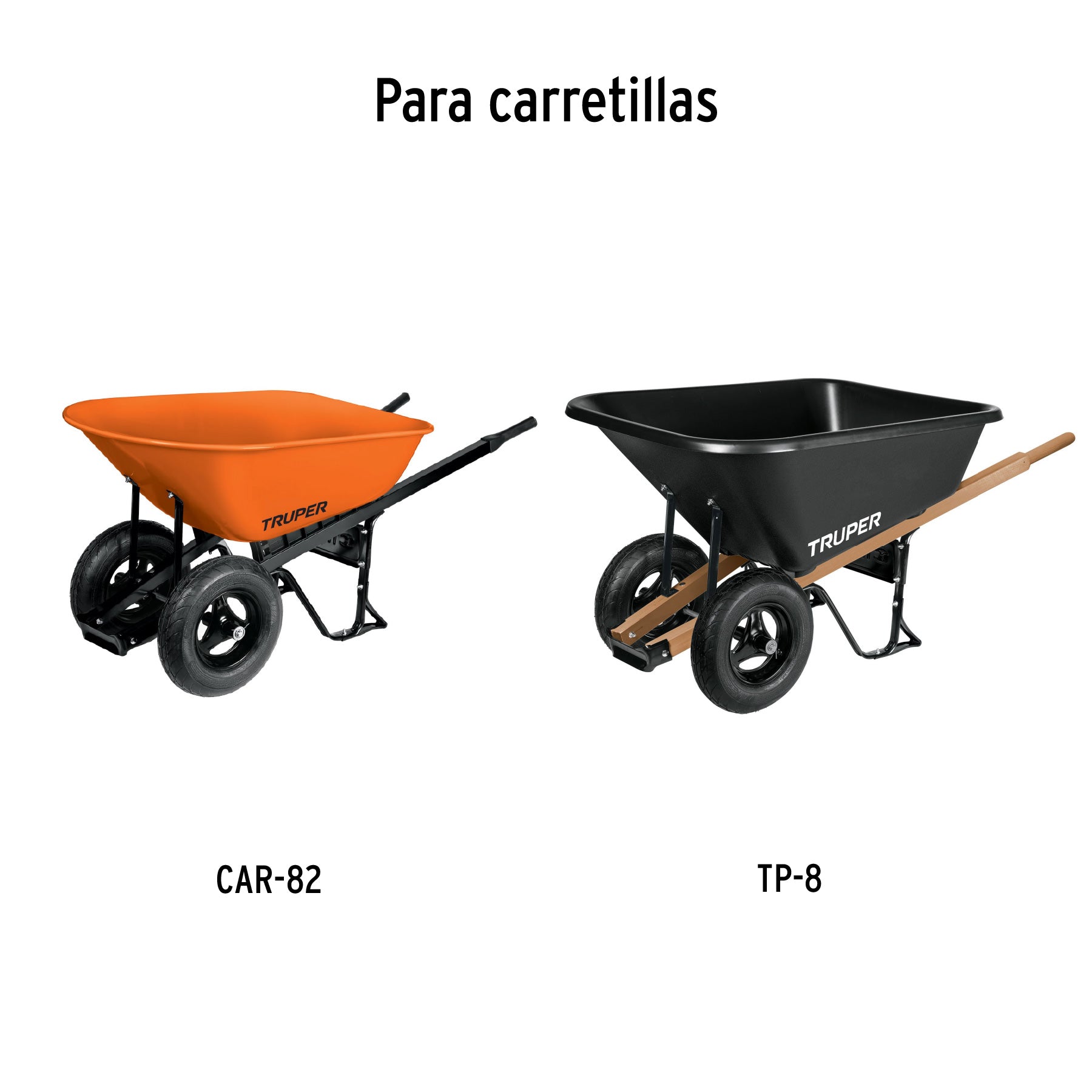 Eje largo para carretillas Truper de 2 llantas