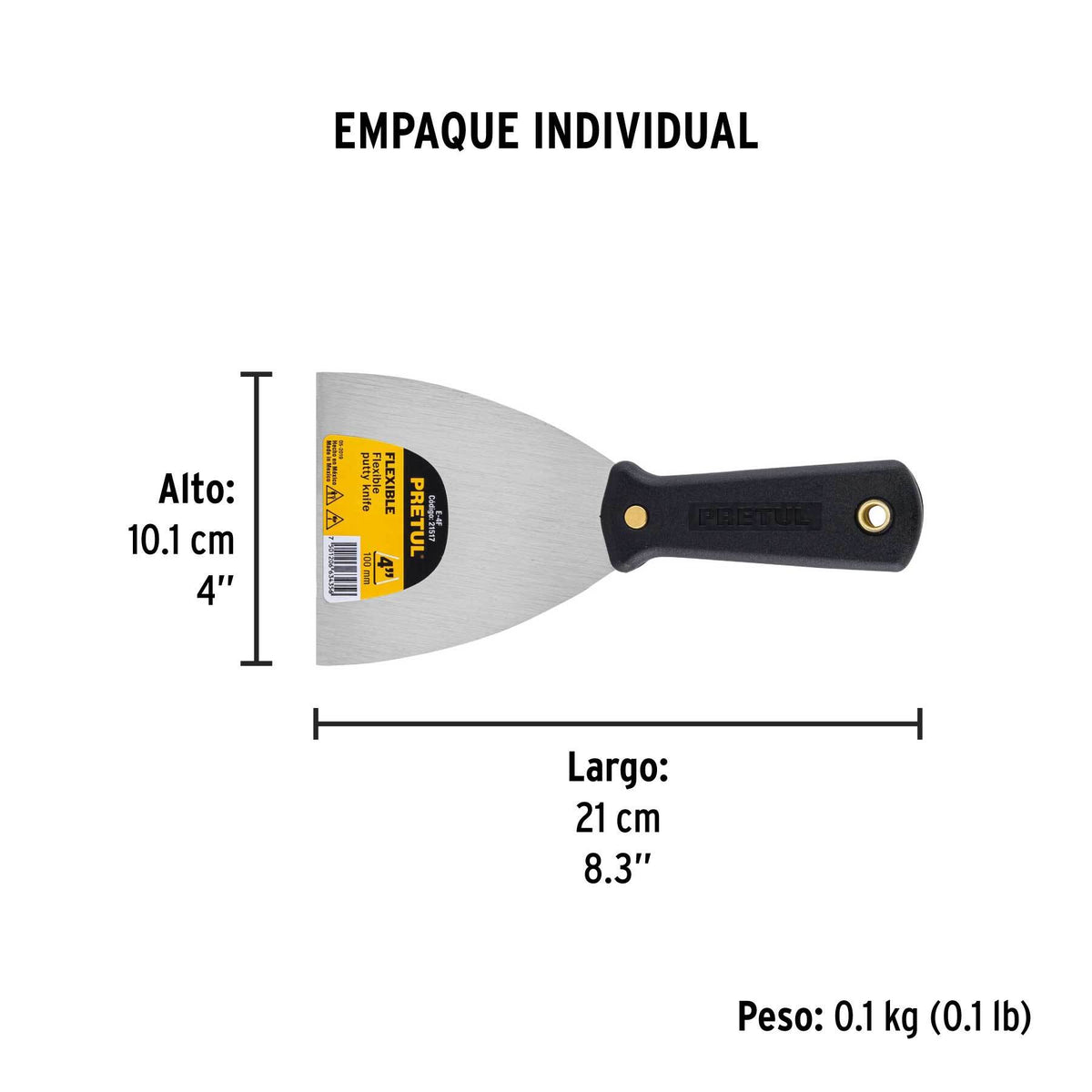 Espátula 4", flexible Pretul