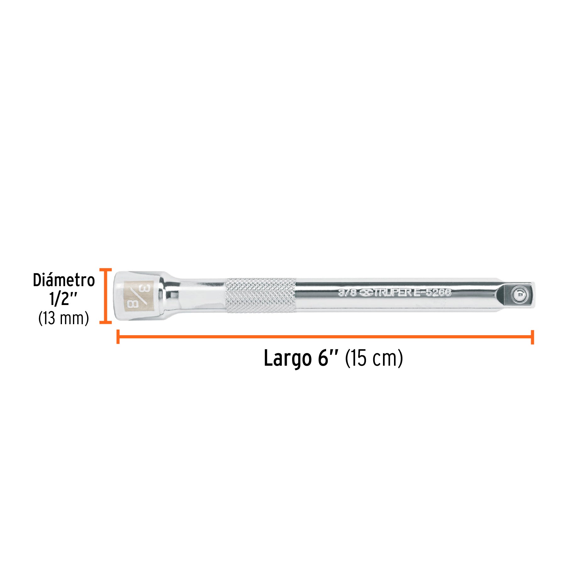 Extensión de 6" para matraca para dados cuadro 3/8"