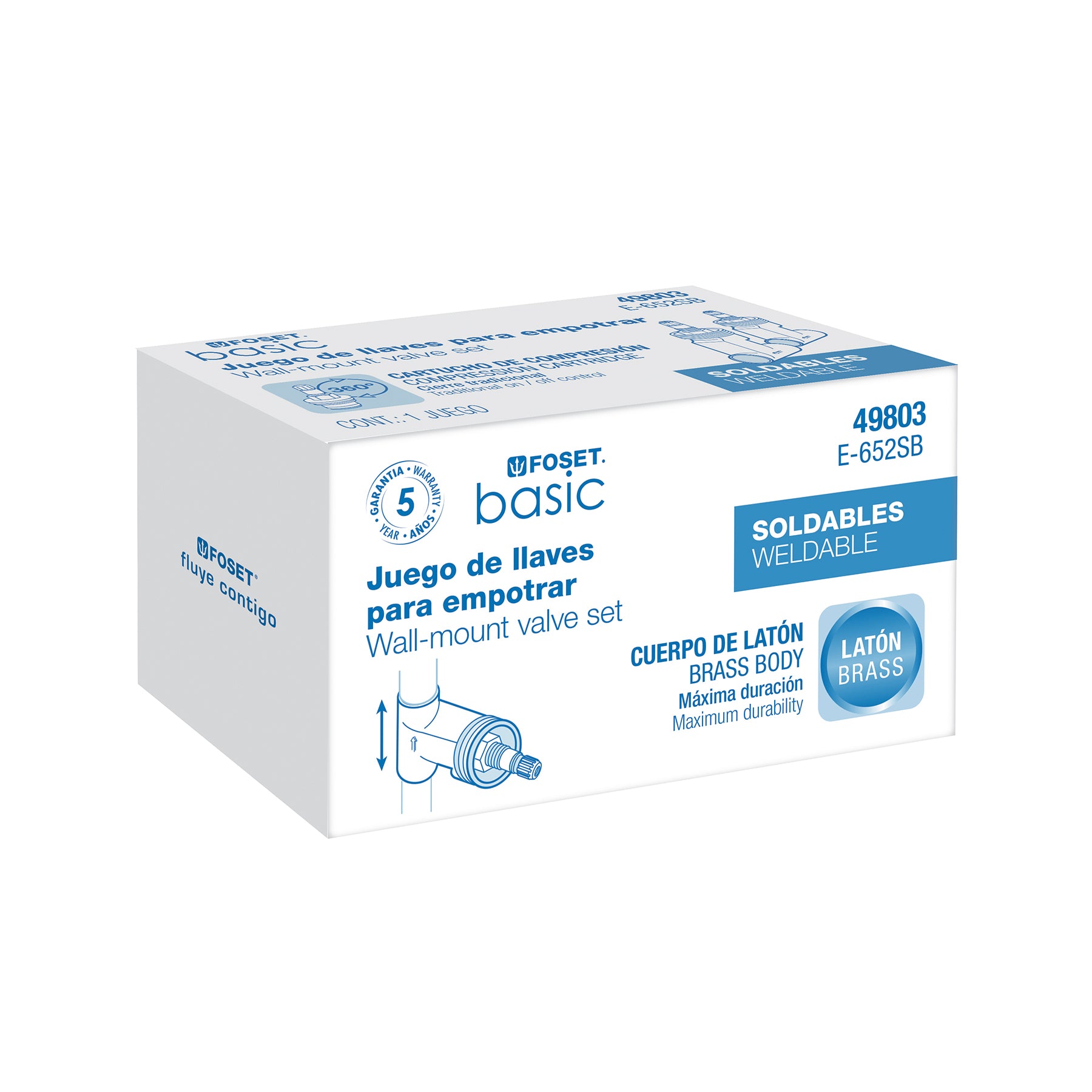 Jgo 2 llaves de empotrar soldables, Basic