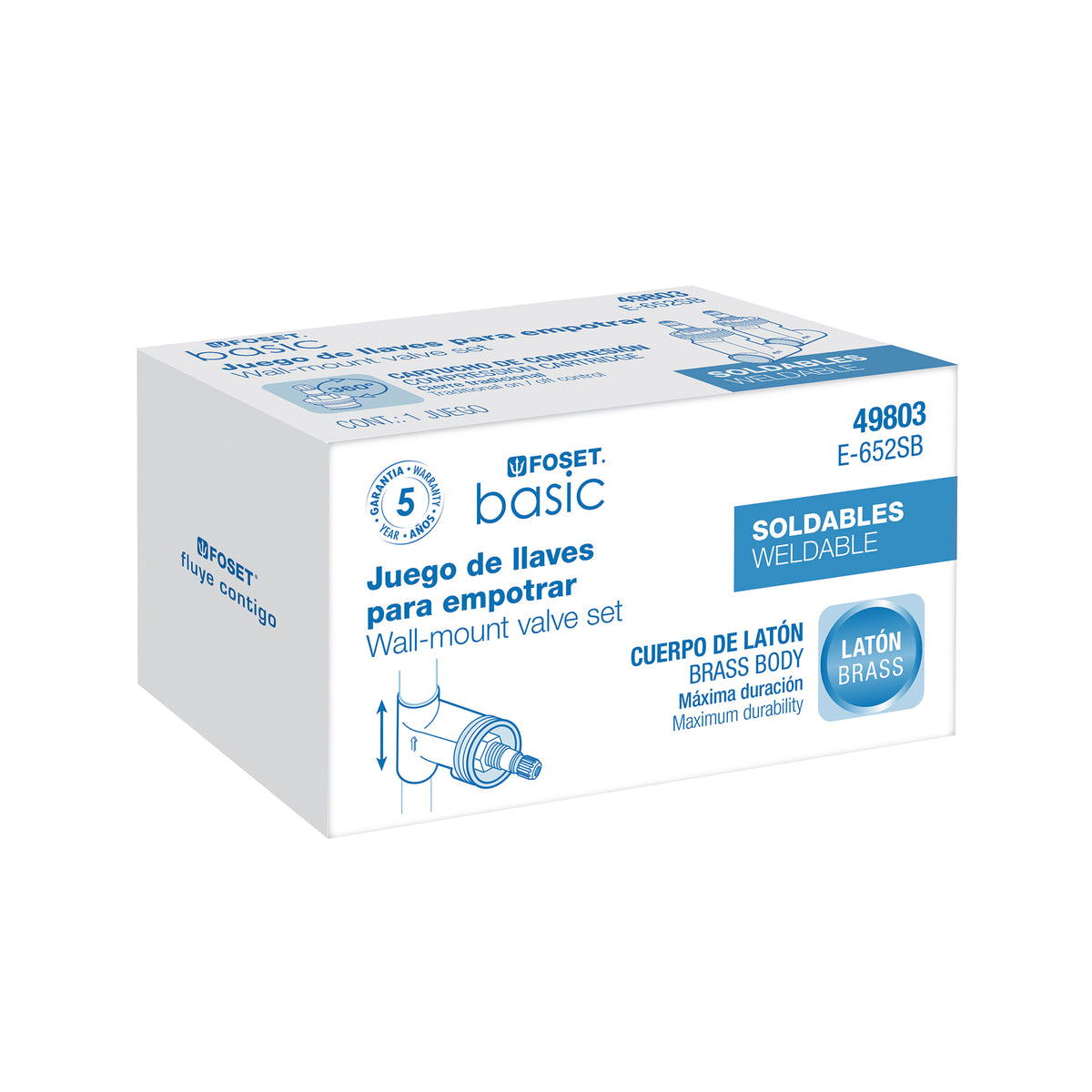 Jgo 2 llaves de empotrar soldables, Basic
