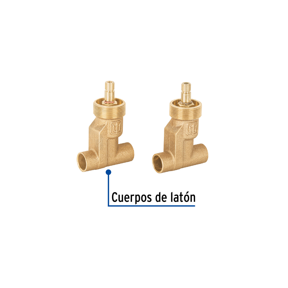 Juego 2 llaves empotrar soldables, cerámico de 1/4 vuelta