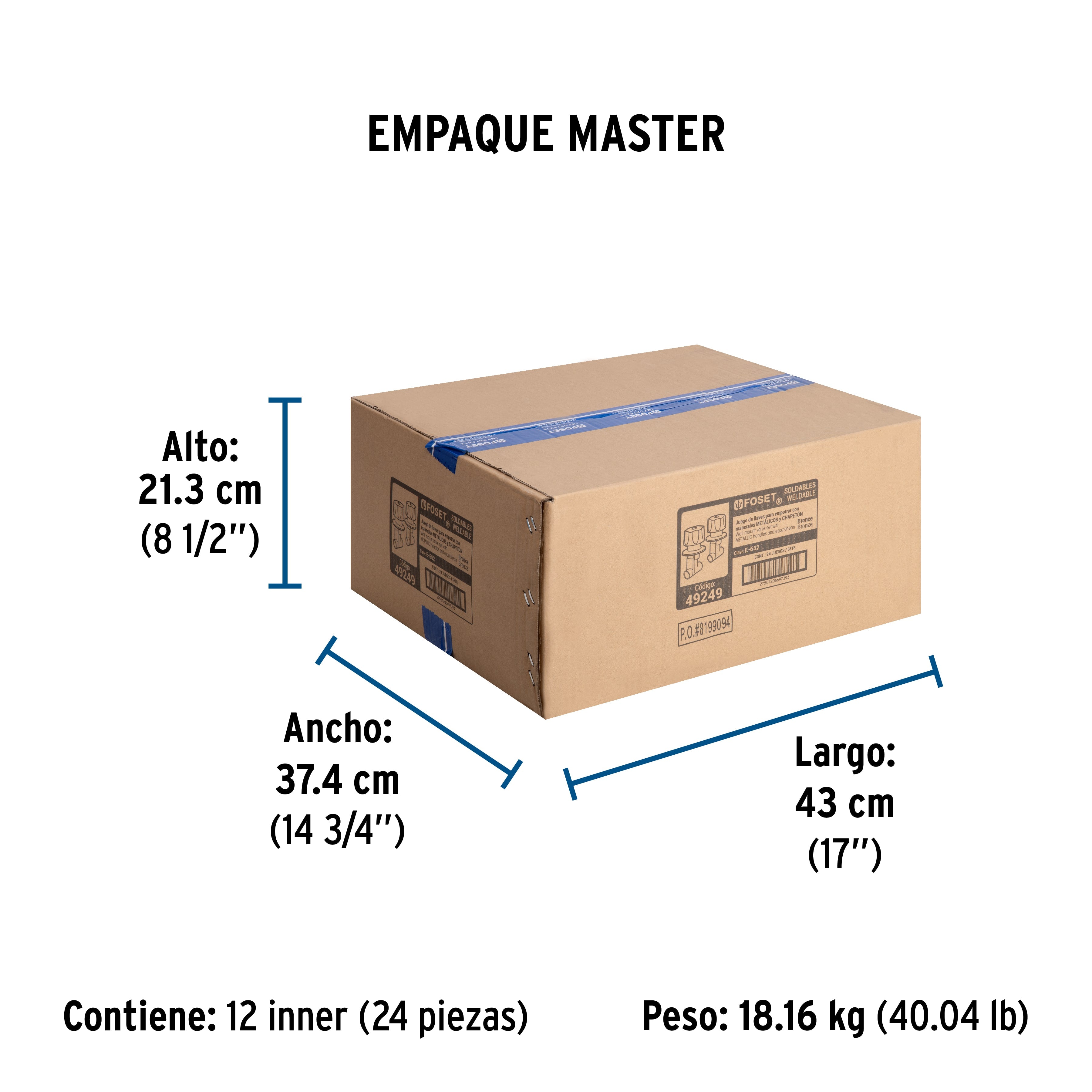 Juego 2 llaves empotrar, regadera, soldables, cubo, Basic