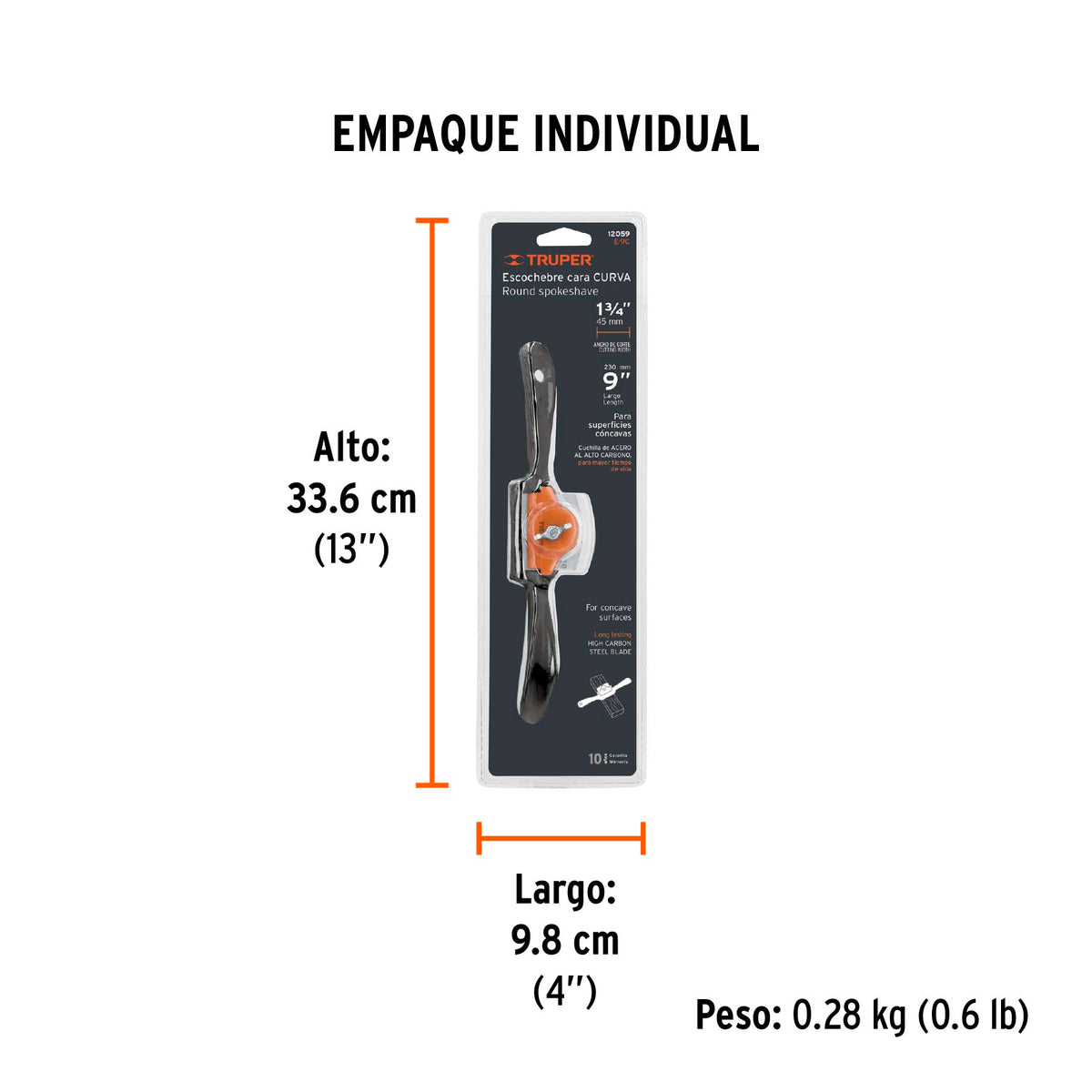 Escochebre para carpintero cuchilla curva de 9"