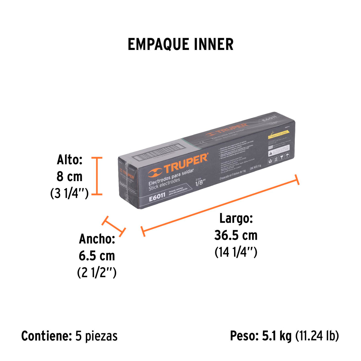 Electrodo 6011 de 1/8", bolsa de 1 kg