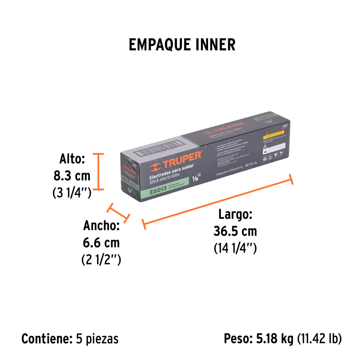 Electrodo 6013 de 1/8", bolsa de 1 kg