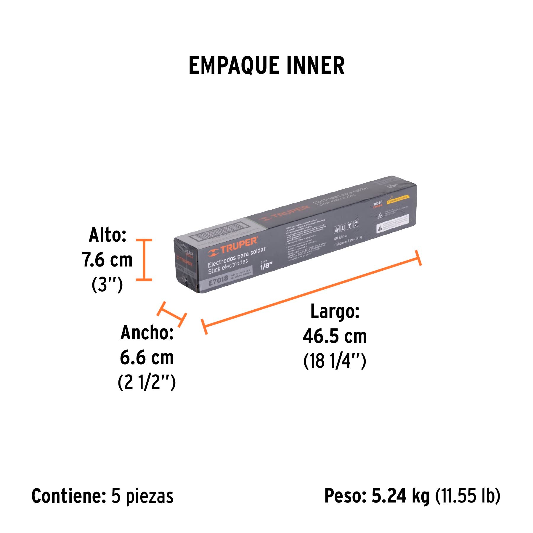Electrodo 7018 de 1/8", bolsa de 1 kg