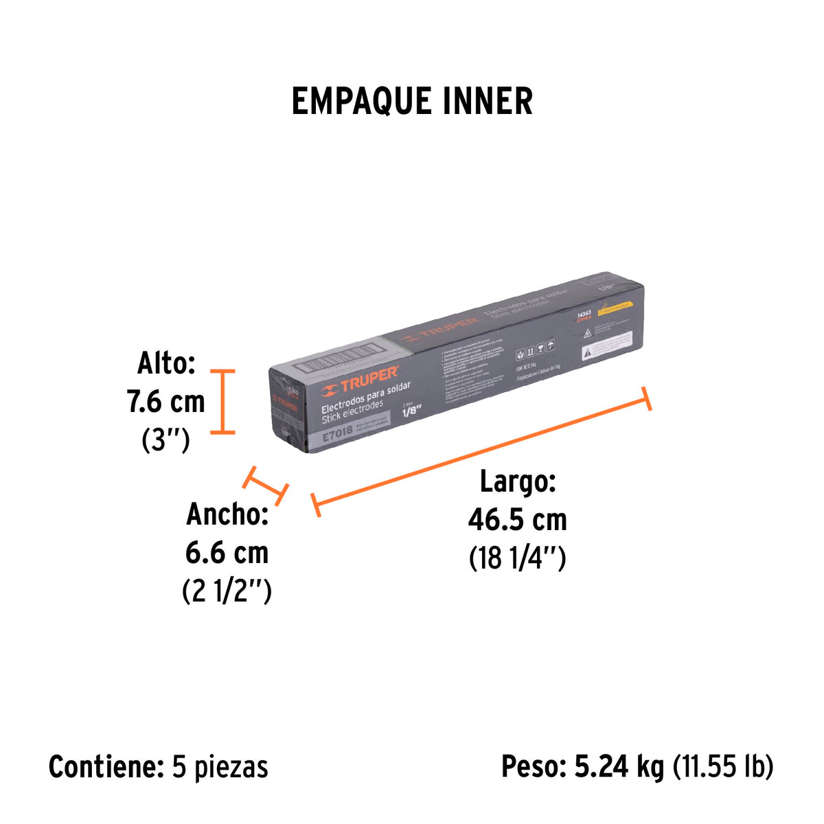 Electrodo 7018 de 1/8", bolsa de 1 kg