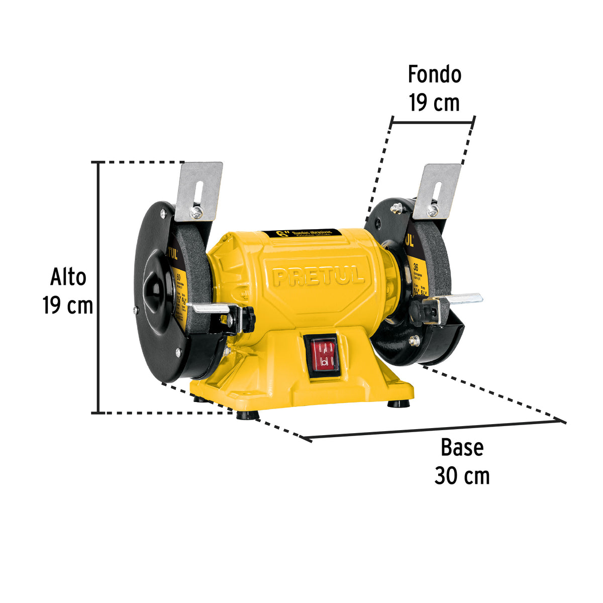 Esmeril de banco de 6' de 1/4 HP (185 W), Pretul