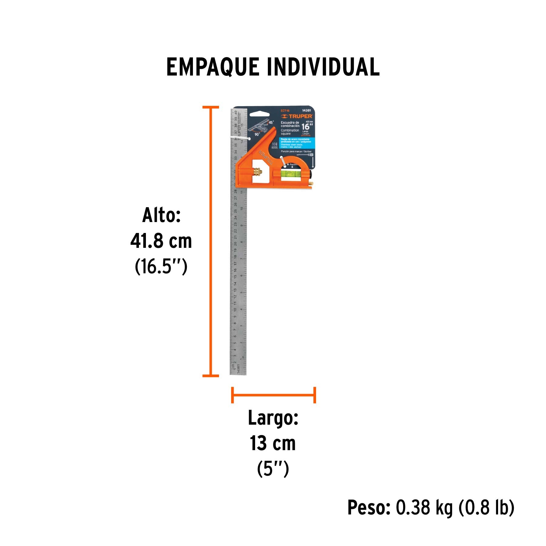 Escuadra de combinación, 16"