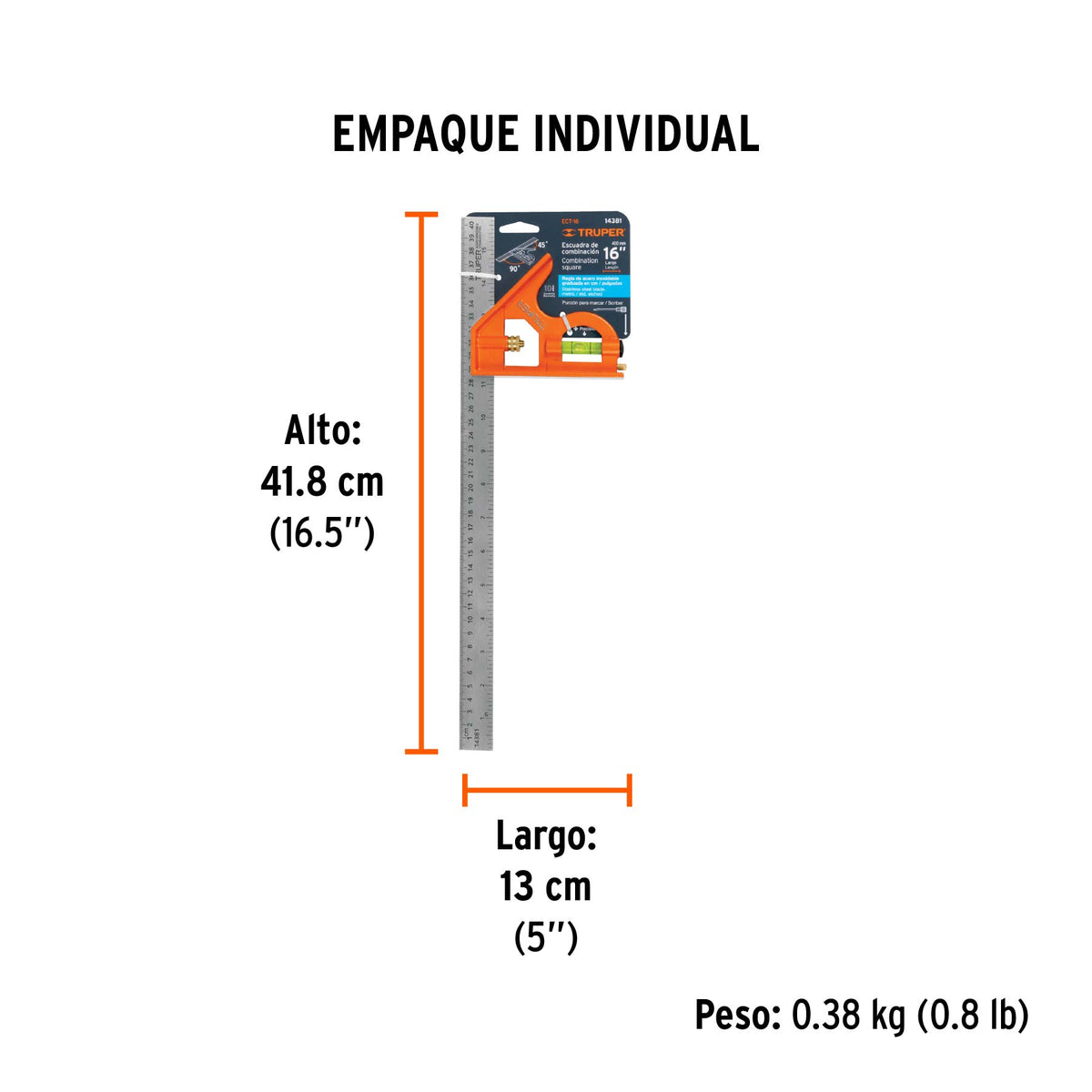 Escuadra de combinación, 16"