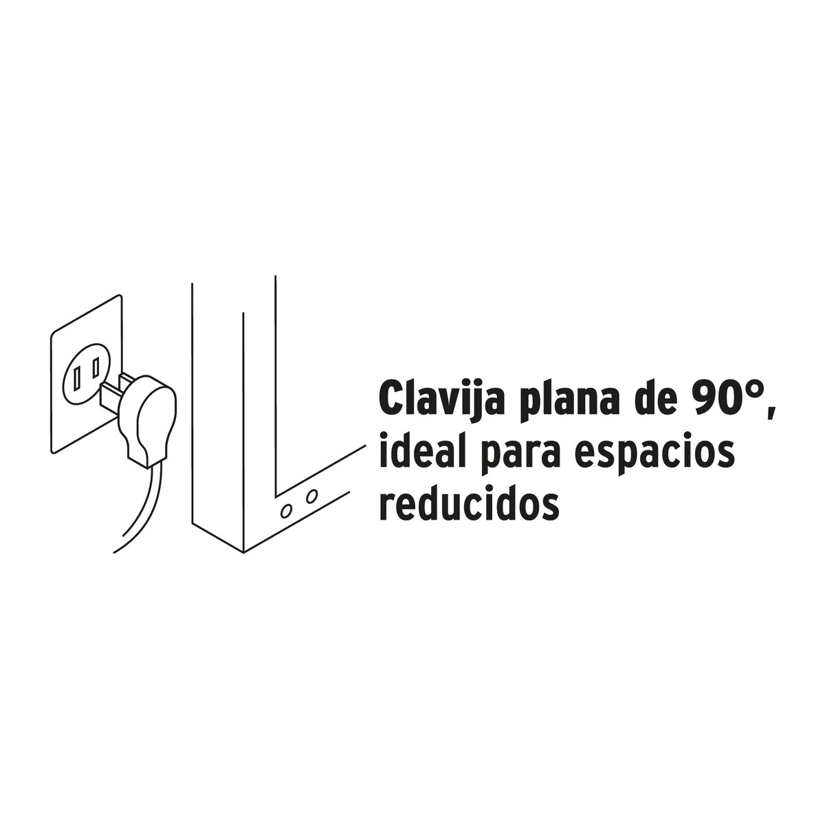 Extensión doméstica aterrizada 8 m blanca con clavija plana