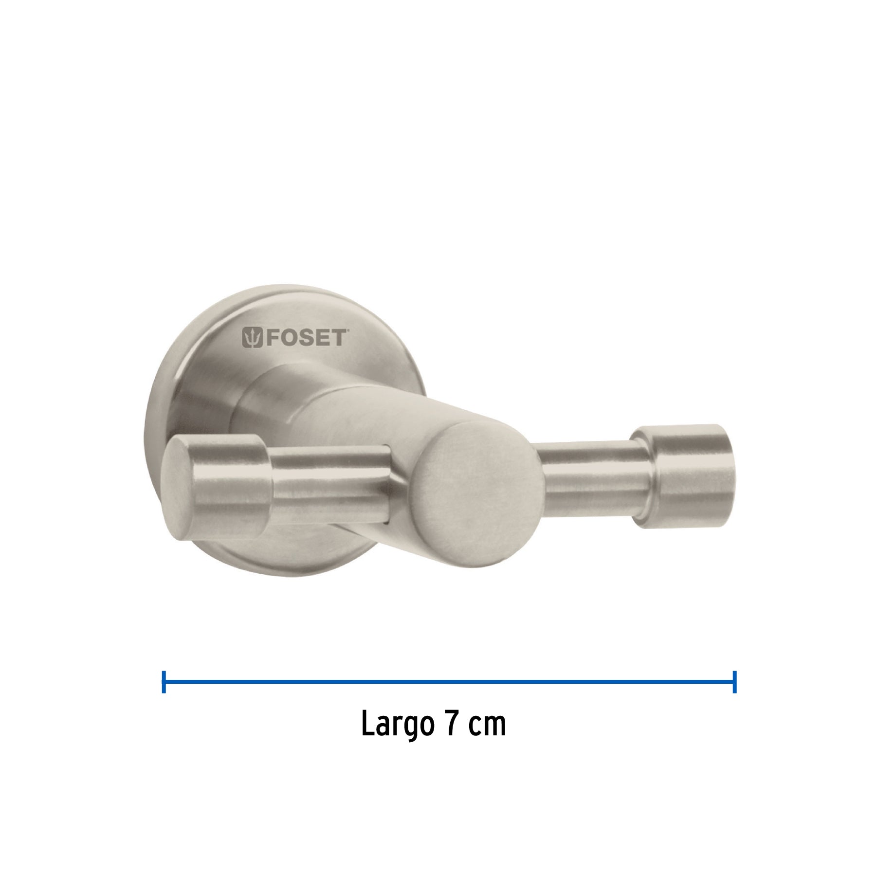 Gancho doble satinado para toalla línea Element