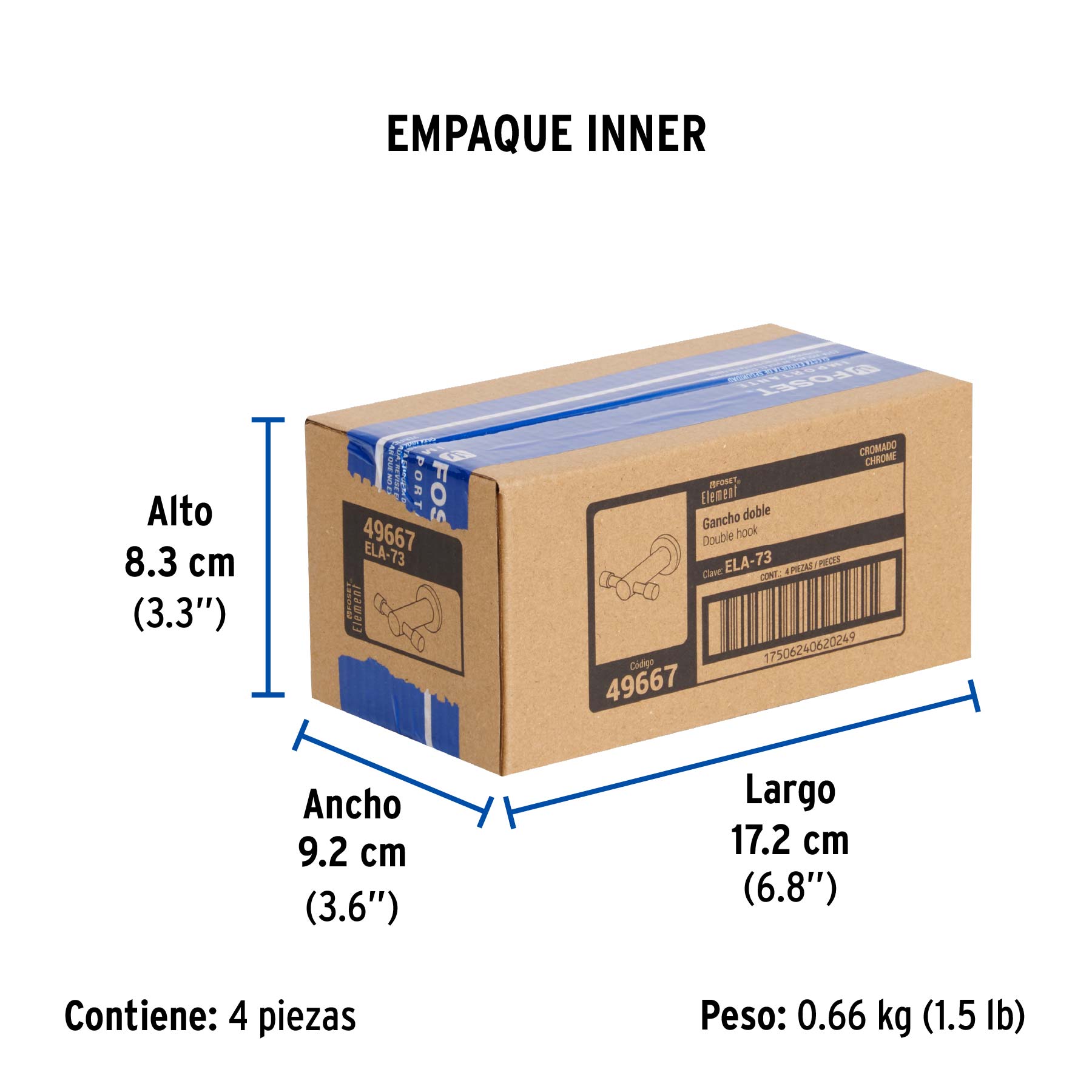 Gancho doble para toalla línea Element