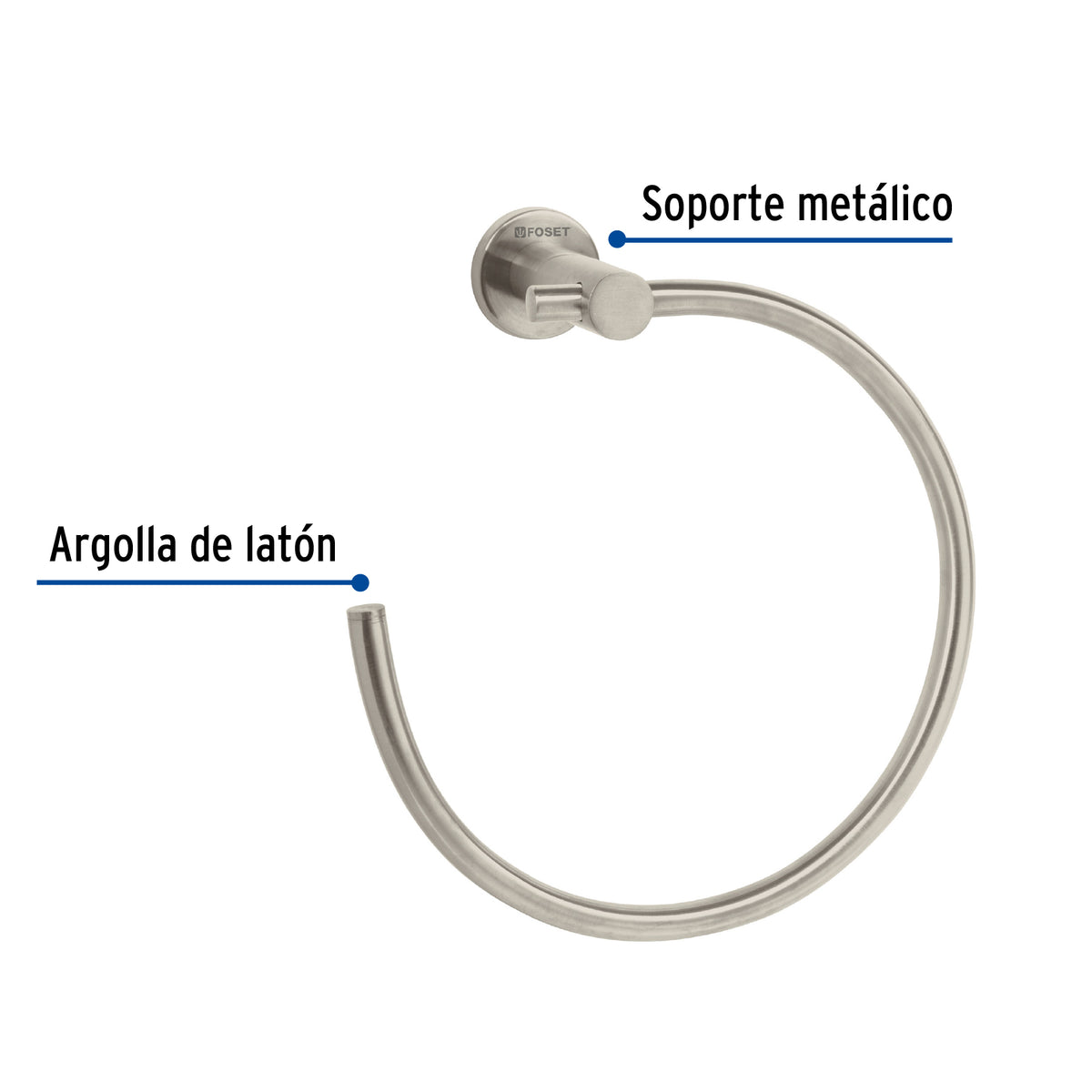 Toallero de argolla, satinado, línea Element