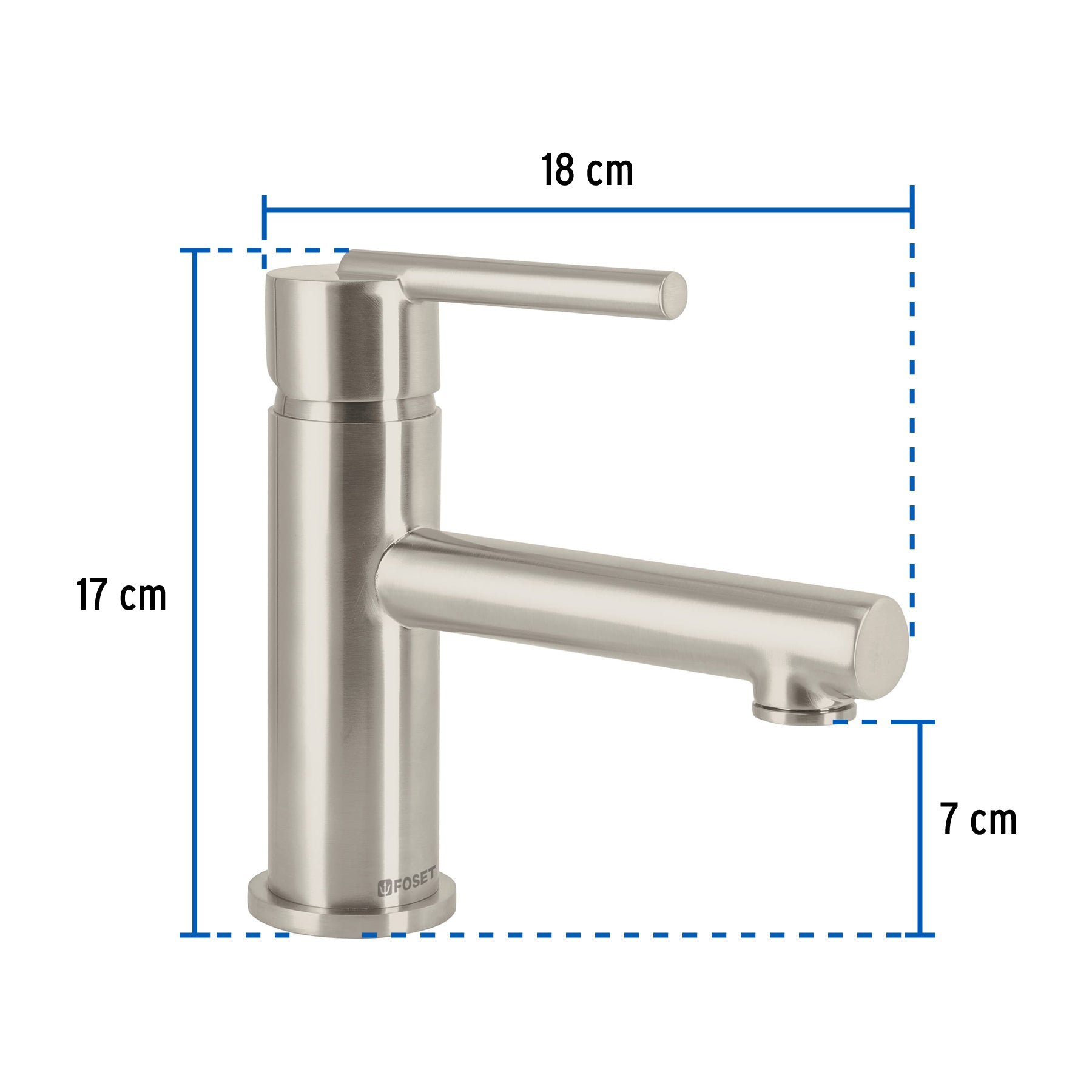 Monomando corto para lavabo, satin, Element