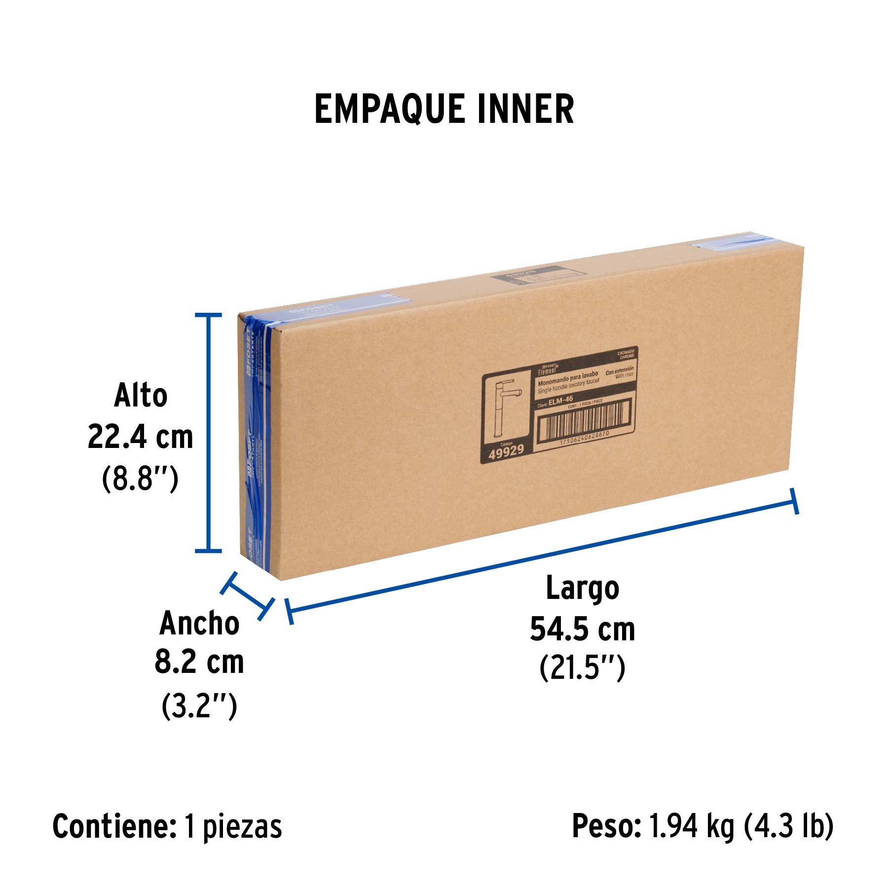 Monomando alto para lavabo, Element