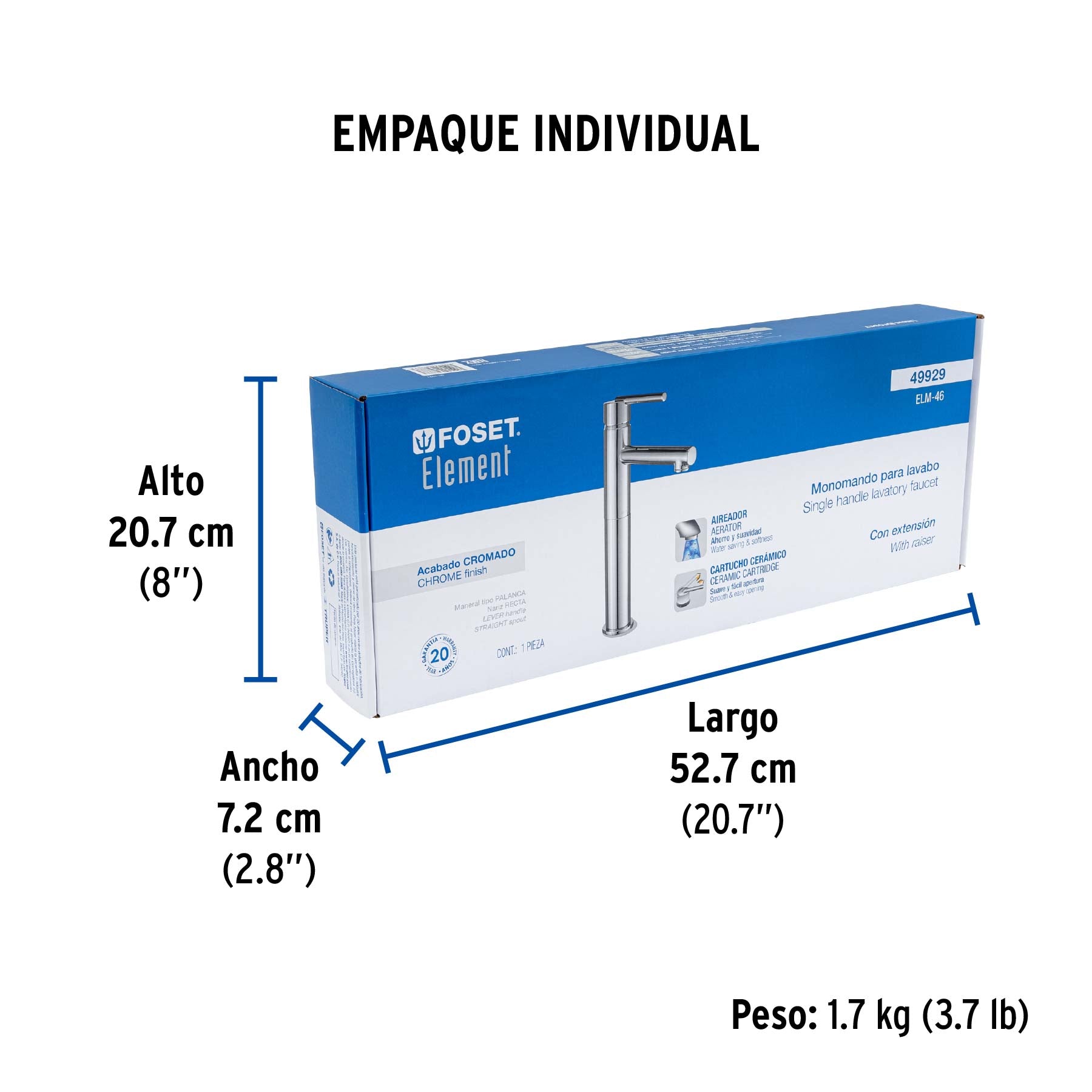 Monomando alto para lavabo, Element