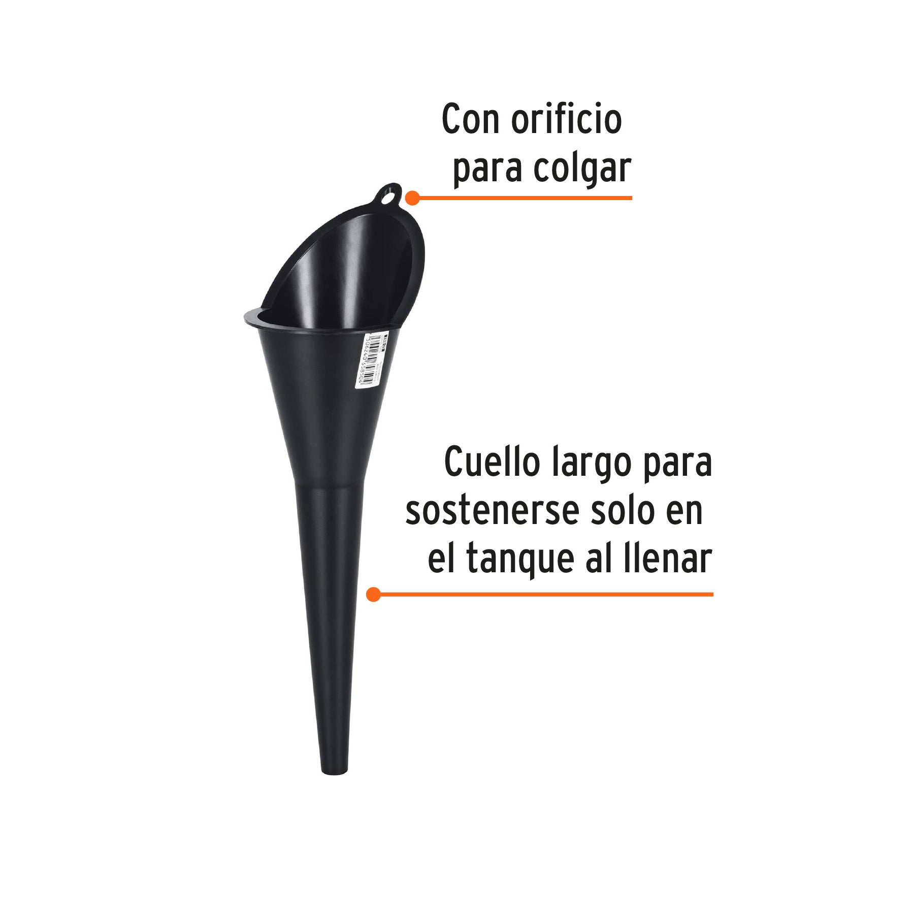 Embudo plástico 250 ml cuello rigido