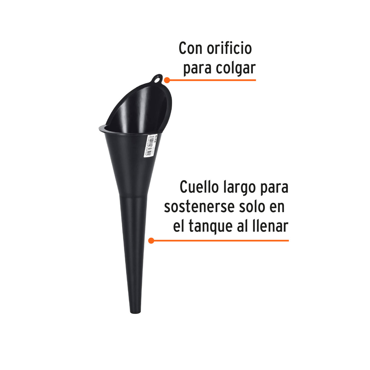 Embudo plástico 250 ml cuello rigido
