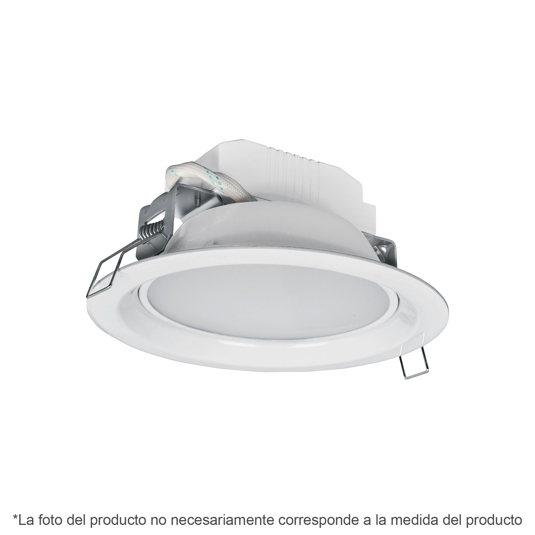 Luminario LED empotrado redondo 5 W, luz cálida