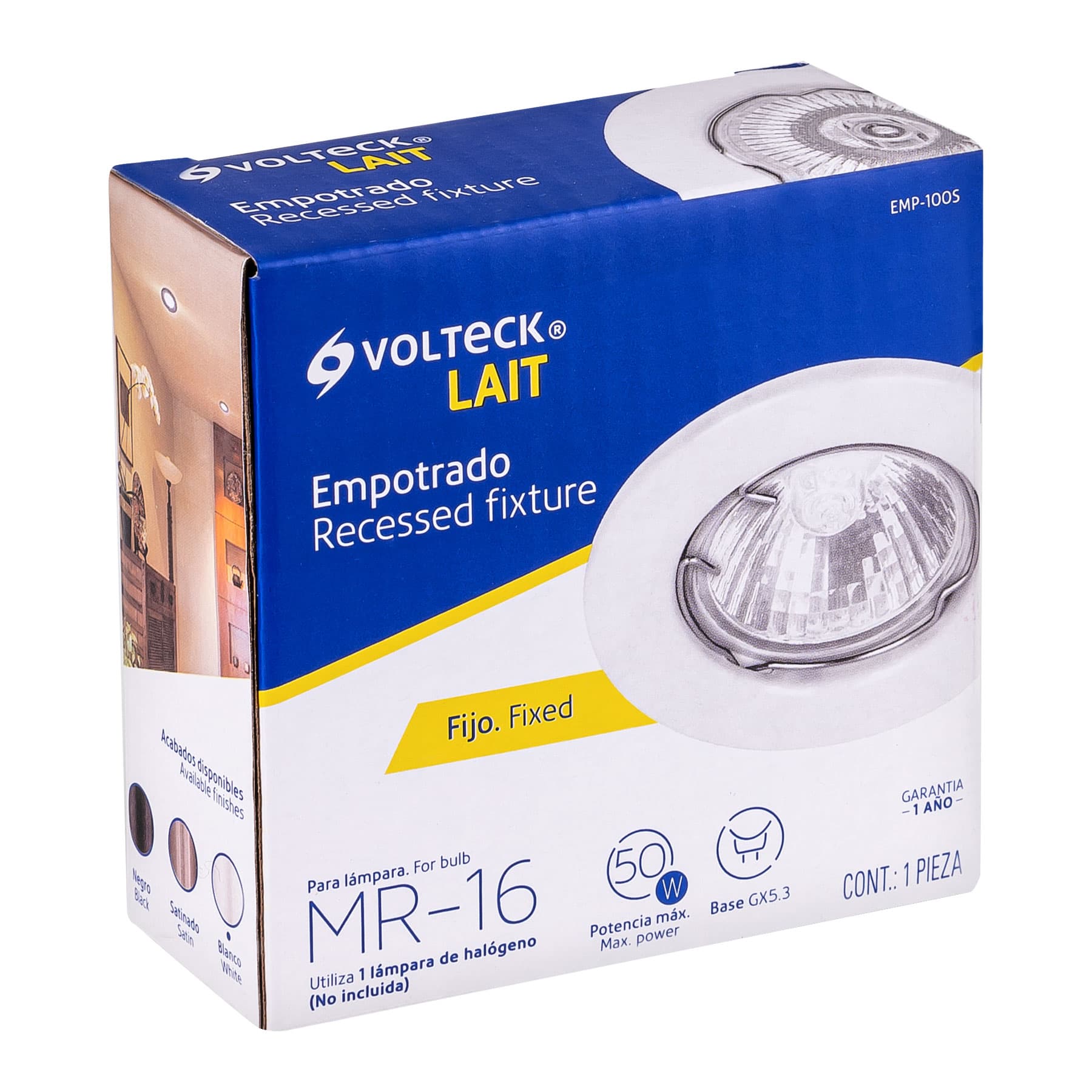 Empotrado, fijo, blanco para MR16
