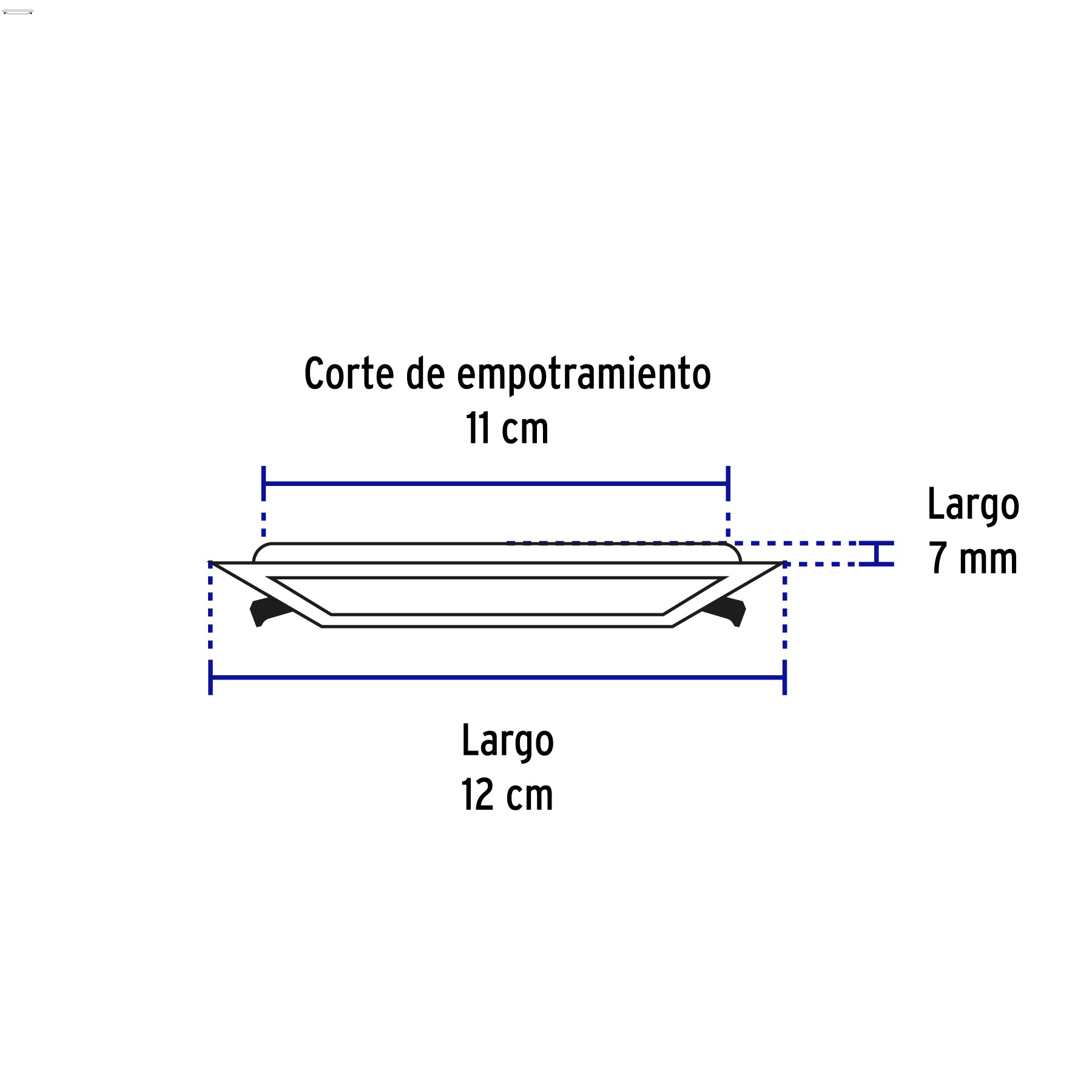 Luminario led slim de empotrar cuadrado, 6500K, 6W
