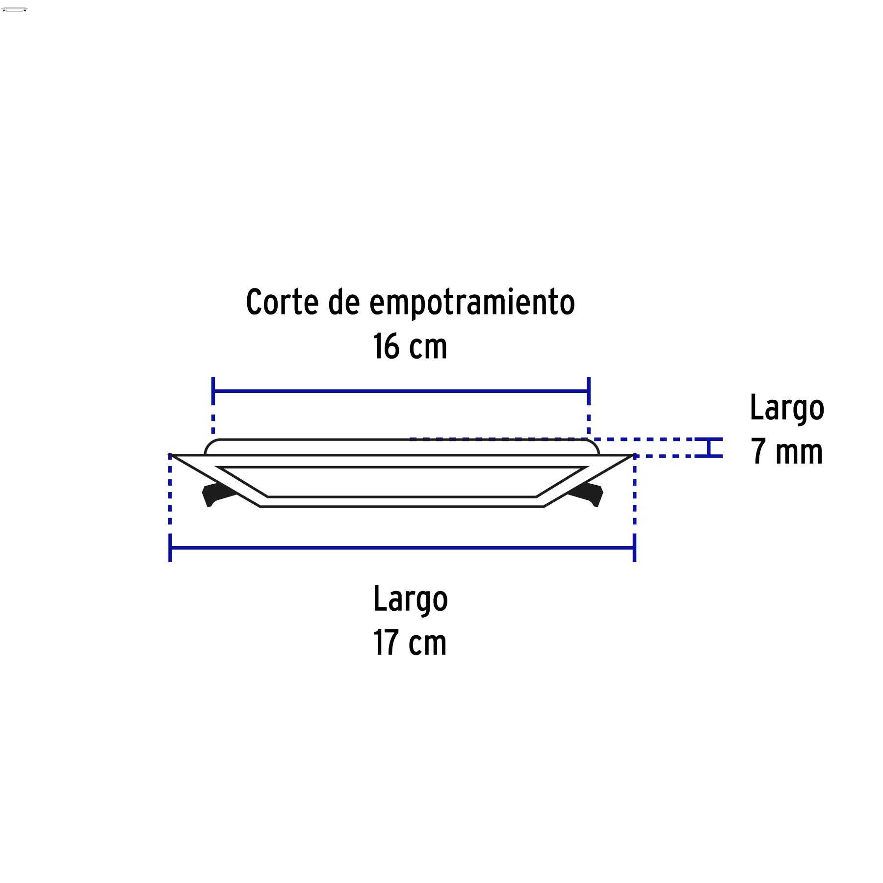 Luminario led slim de empotrar cuadrado, 6500K, 12W