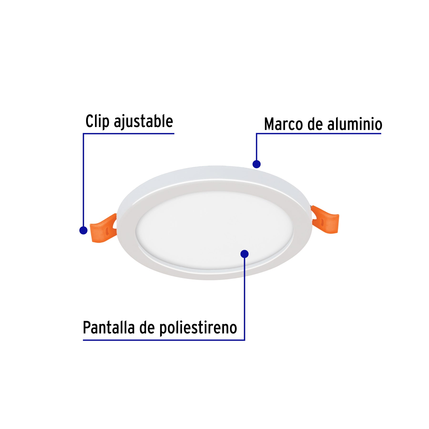 Luminario de LED para empotrar 6 W, ajustable, luz de día