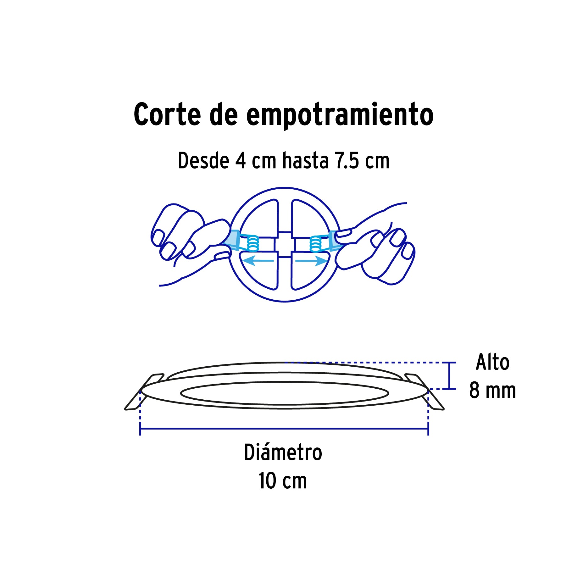Luminario de LED para empotrar 6 W, ajustable, luz de día