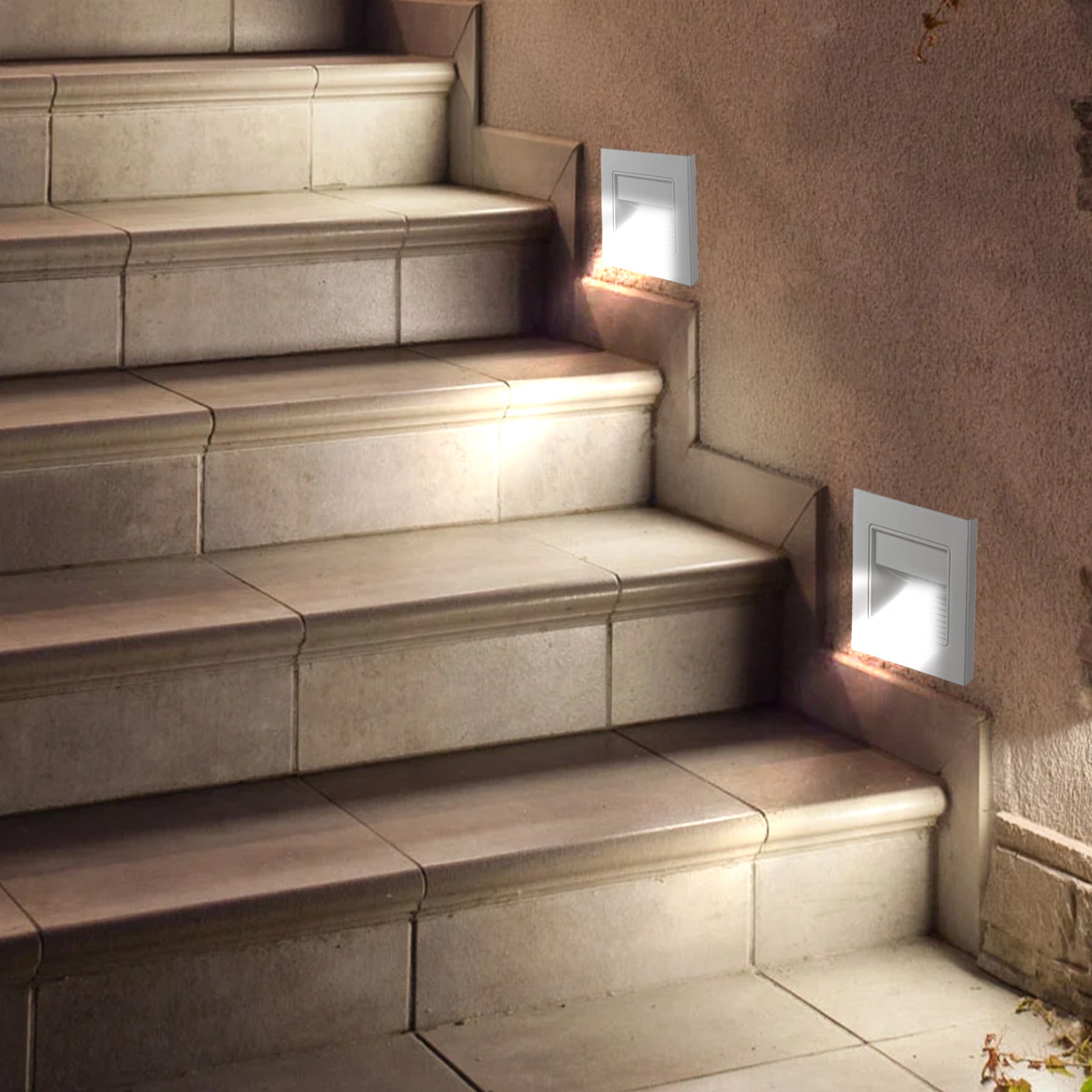 Luminario LED empotrable de cortesía 1 W, luz cálida, blanco