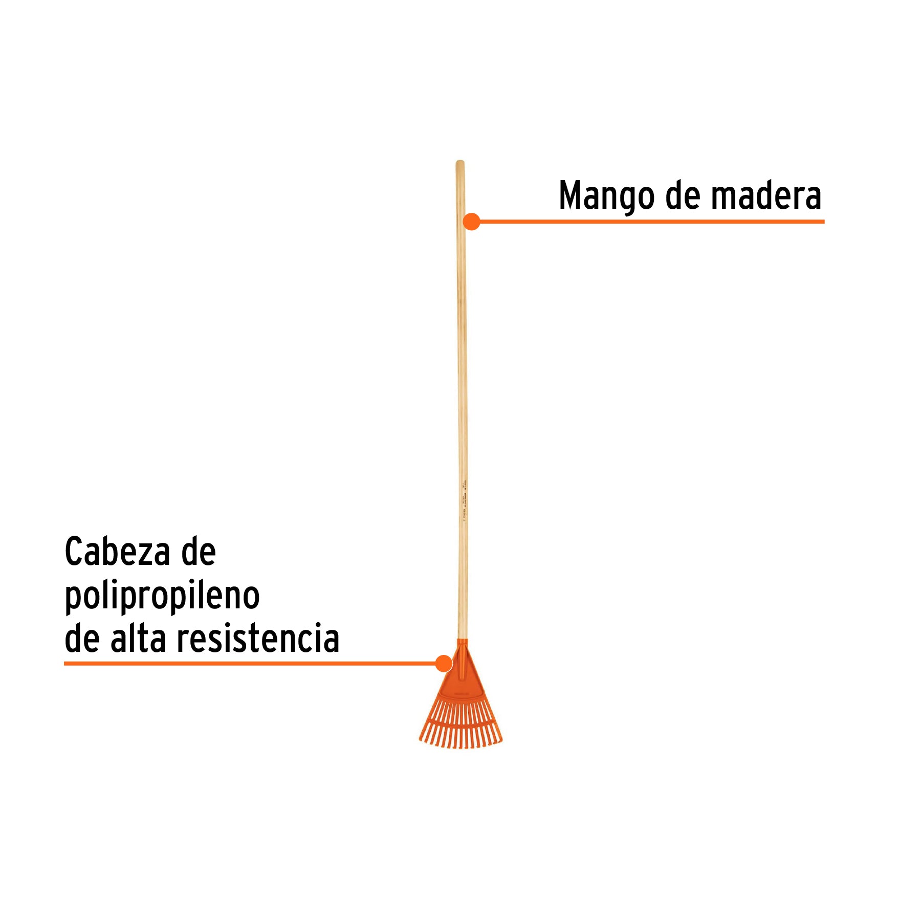 Escoba de polipropileno con 15 dientes, alto impacto
