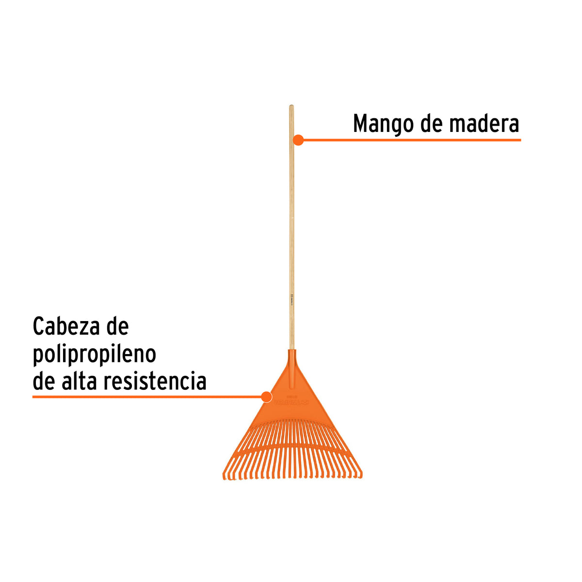Escoba plástica de 26 dientes, rígida