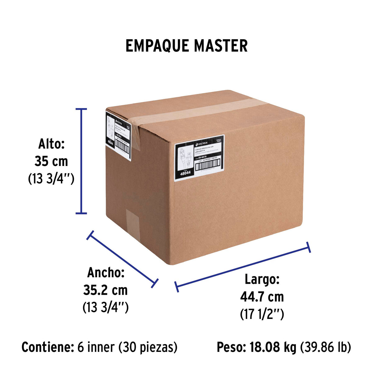 Extensión eléctrica uso rudo, 6 m, calibre 16, Volteck