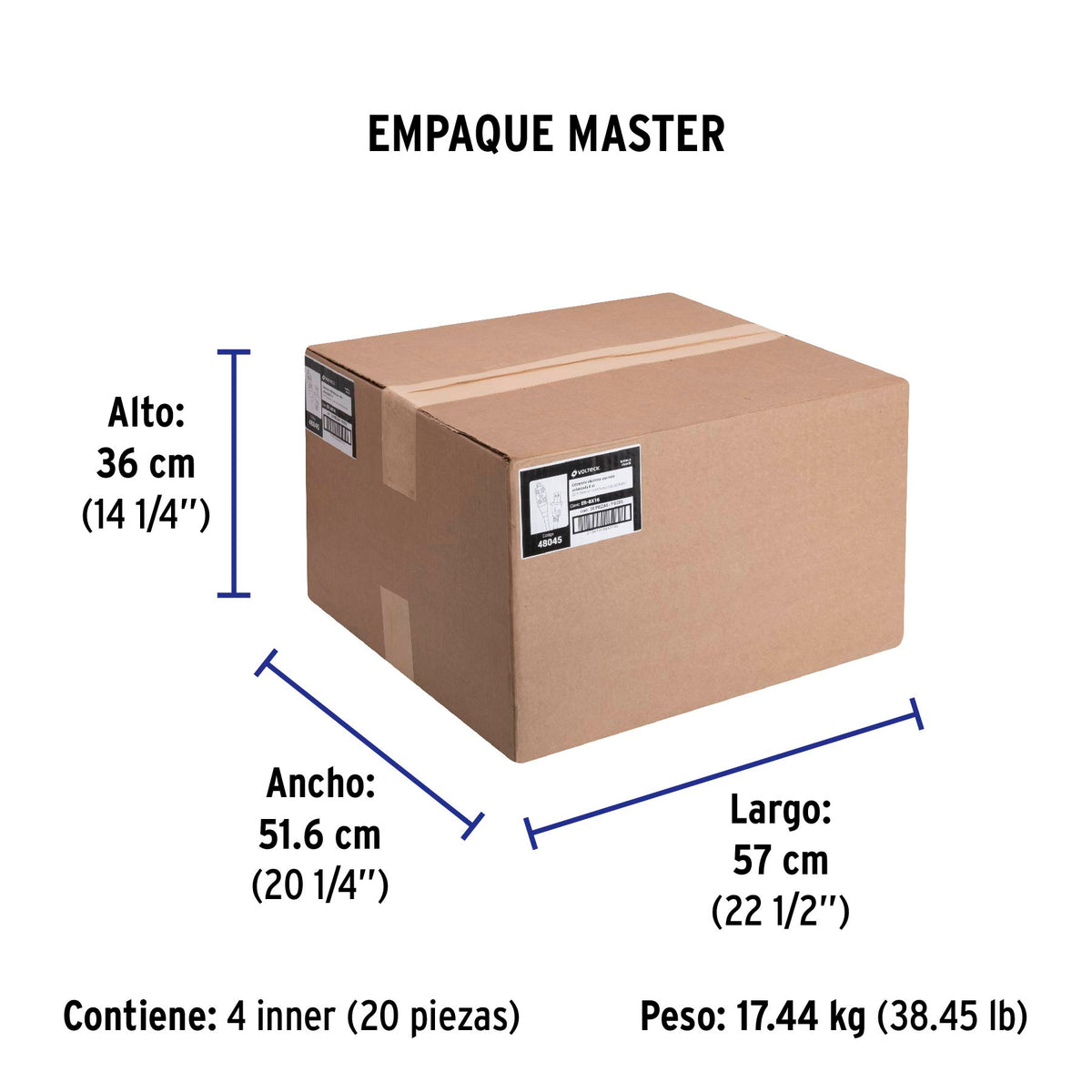 Extensión eléctrica uso rudo, 8 m, calibre 16, Volteck