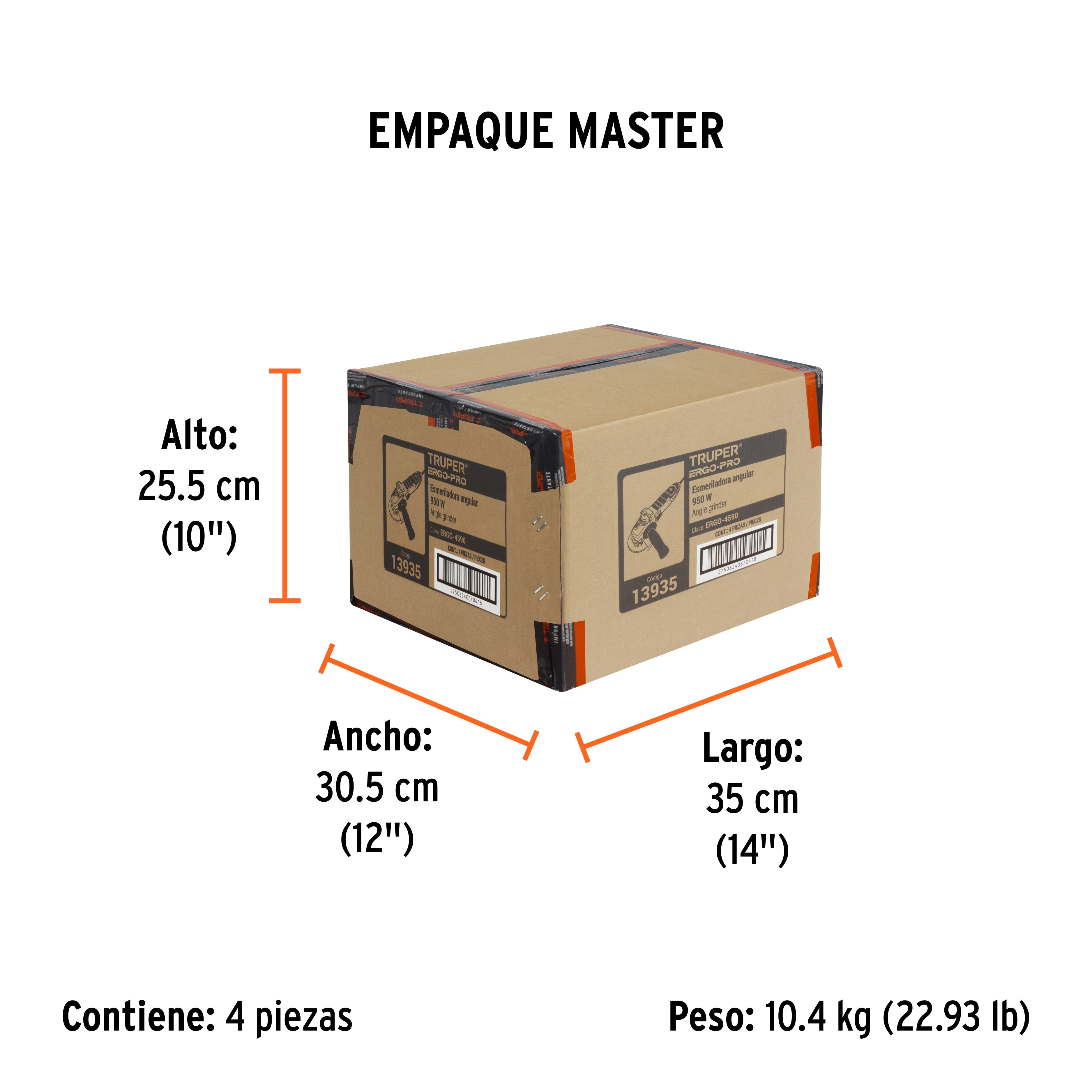 Esmeriladora angular 4-1/2", ERGO-PRO, 900 W