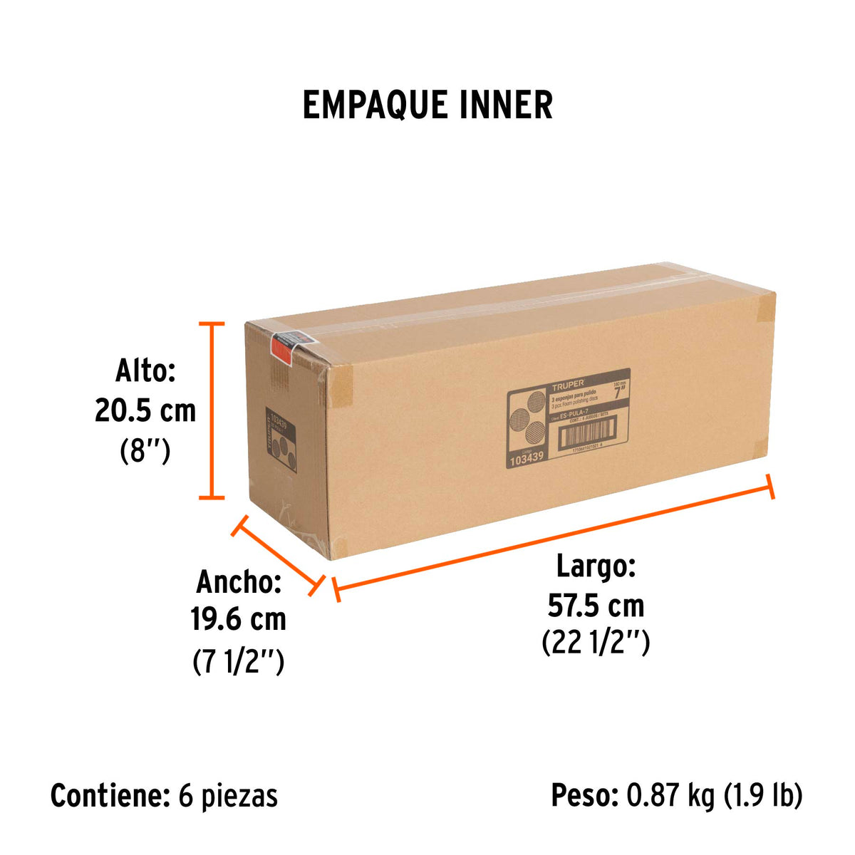 Juego de 3 esponjas para pulir de 7', Truper