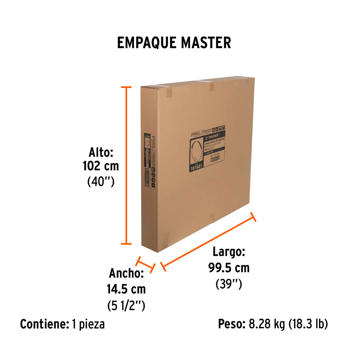 Espejo convexo de 100 cm, TRUPER