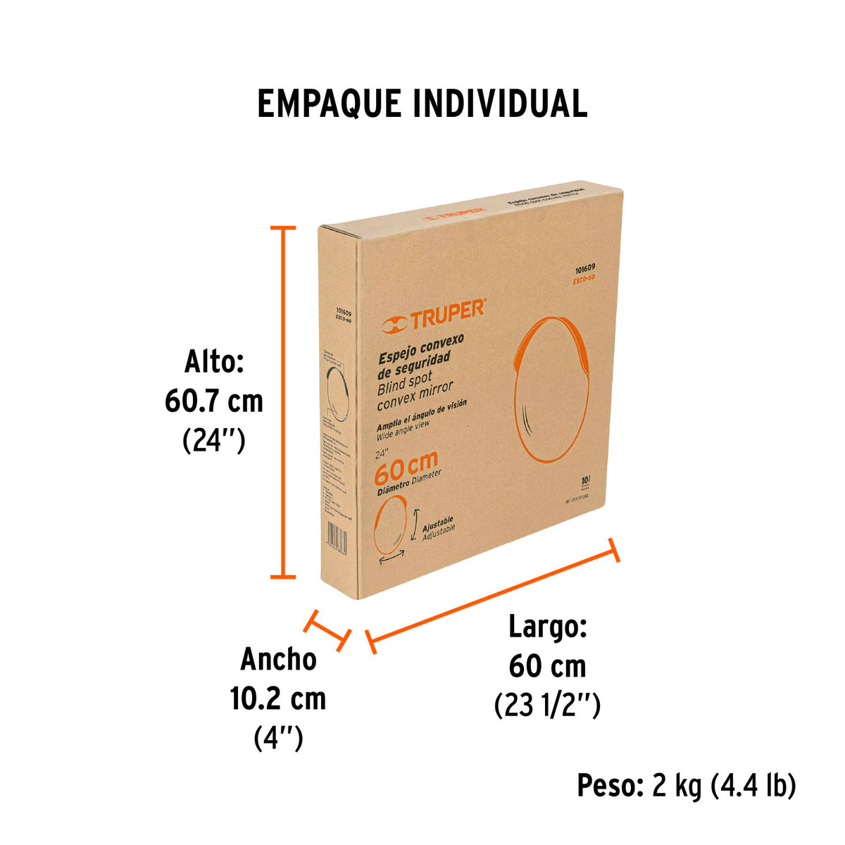 Espejo convexo de 60 cm, TRUPER