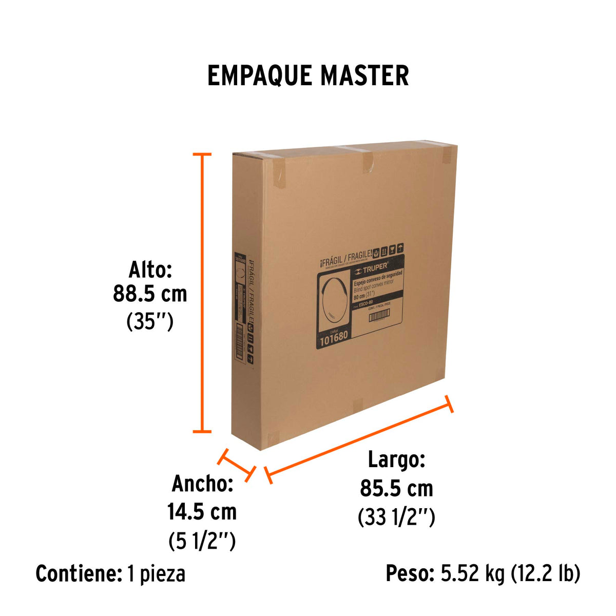 Espejo convexo de 80 cm, TRUPER
