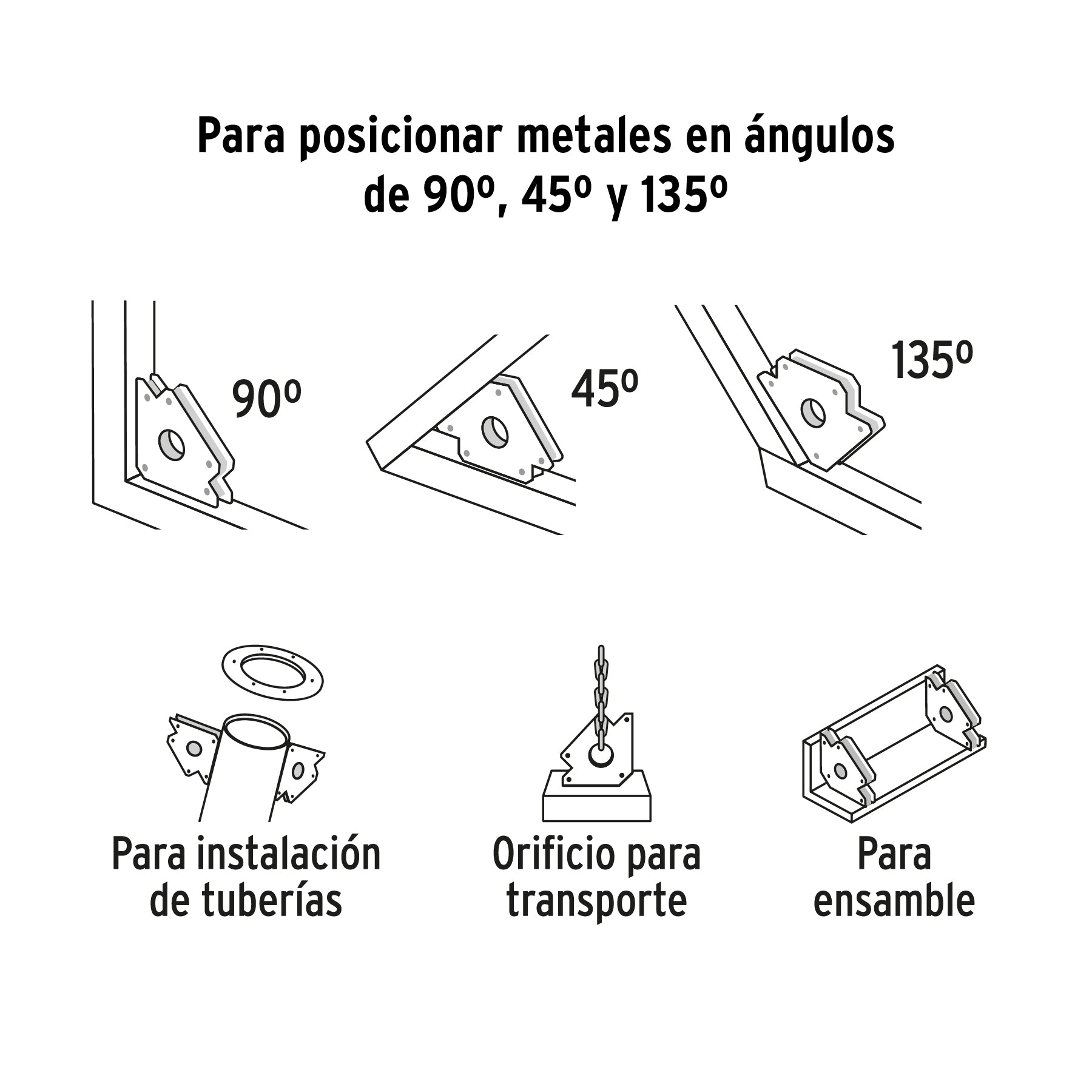 Escuadra magnética 3' para soldar, capacidad 10 kg, Pretul