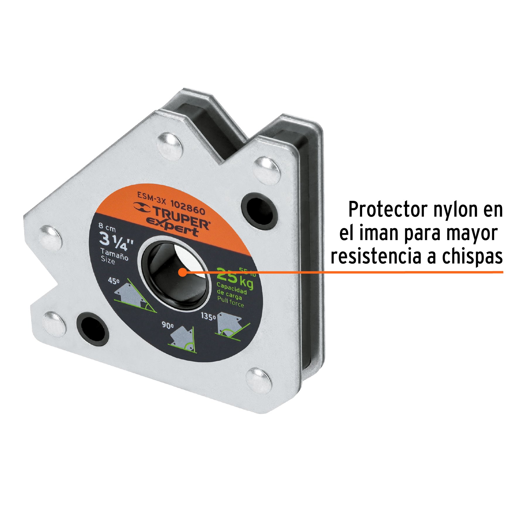 Escuadra magnética 3' para soldar, capacidad 17 kg, Expert