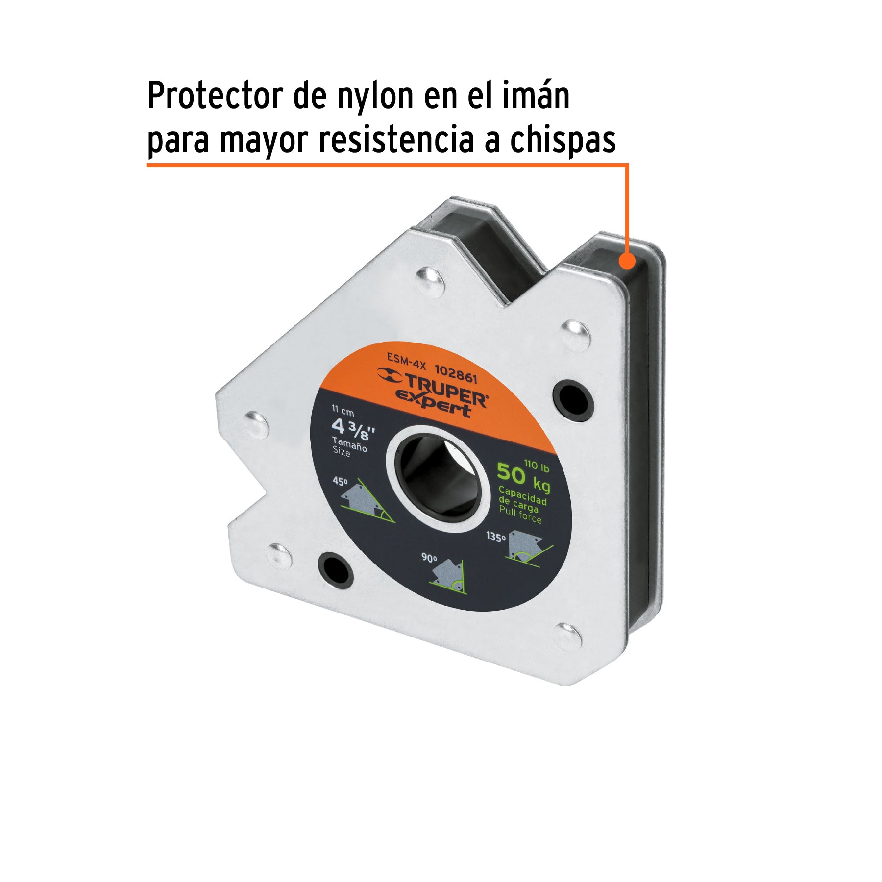 Escuadra magnética 4' para soldar, capacidad 25 kg, Expert