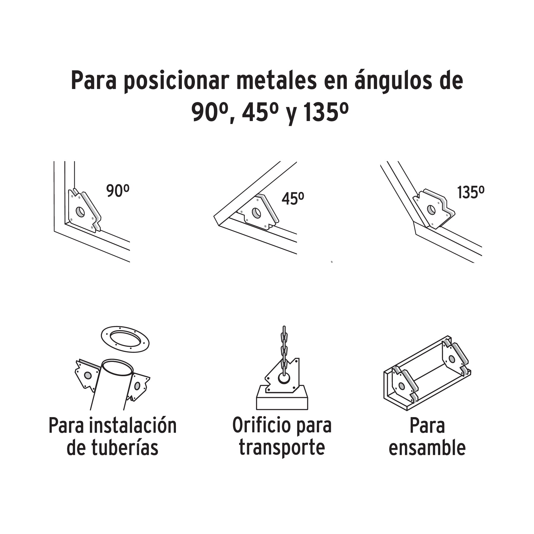 Escuadra magnética para soldar, 4"