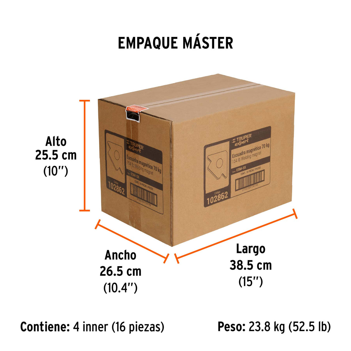 Escuadra magnética 5' para soldar, capacidad 37 kg, Expert