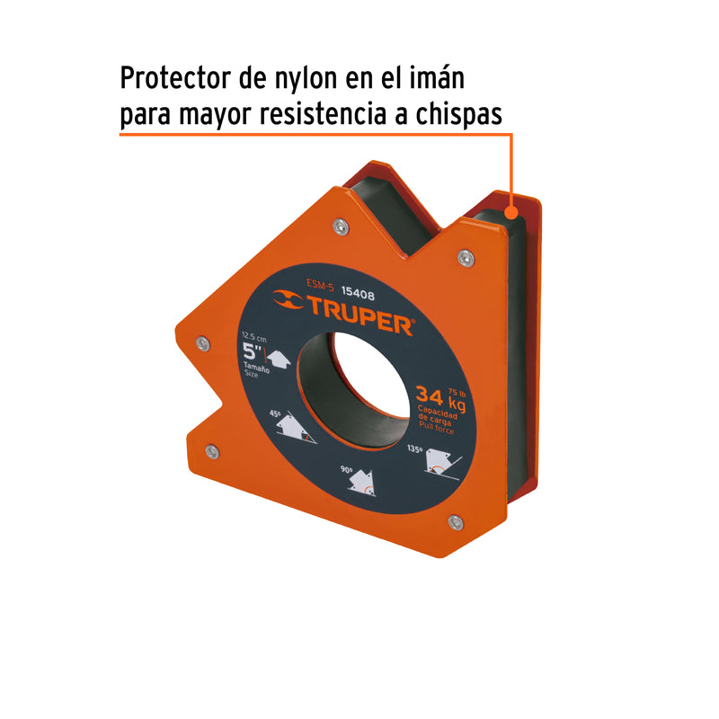 Escuadra magnética para soldar, 5"