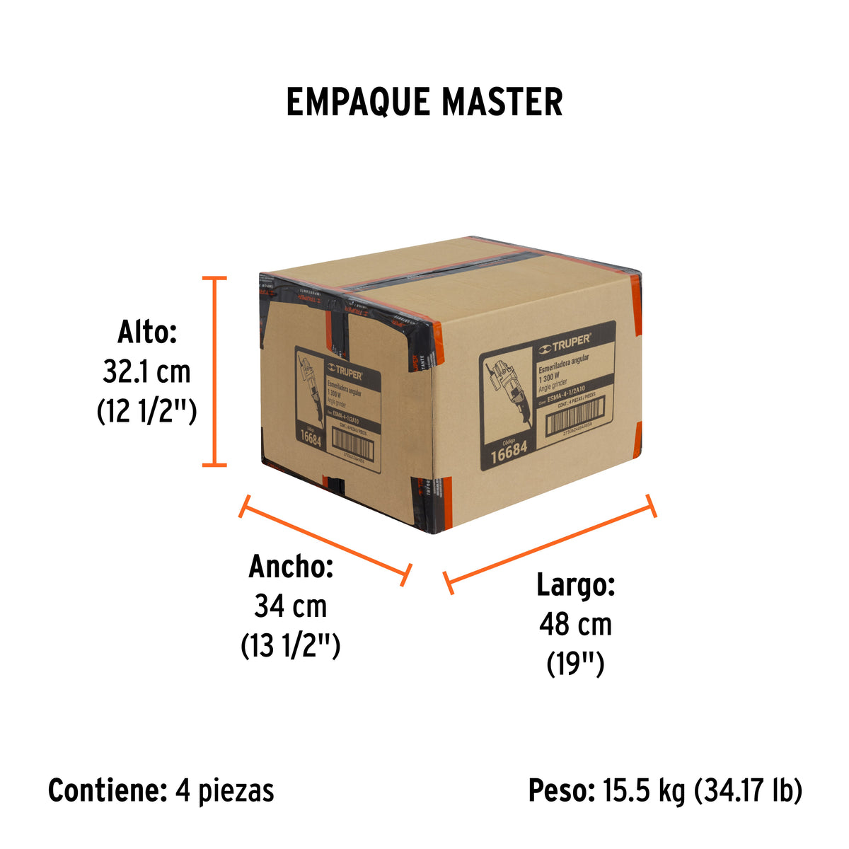 Esmeriladora angular 4-1/2", profesional, 1300 W