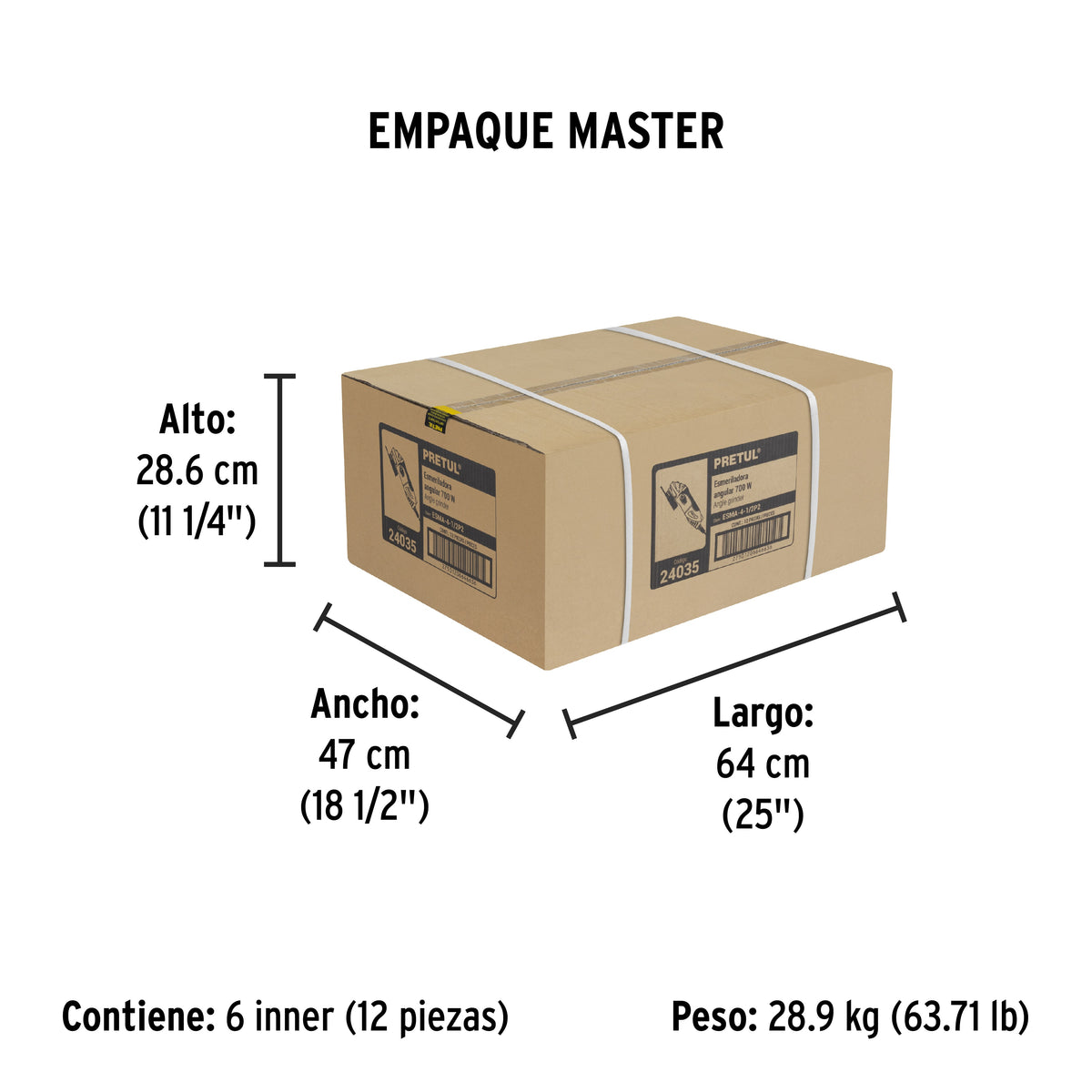 Esmeriladora angular 4-1/2", 700 W, Pretul