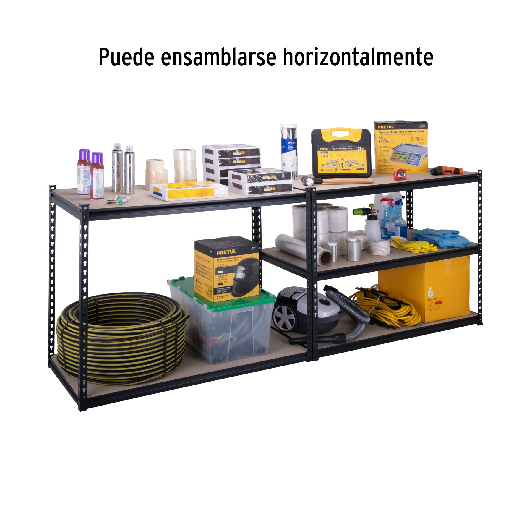 Estante metálico 5 repisas MDF cap. 60 Kg 183x61x122, Pretul